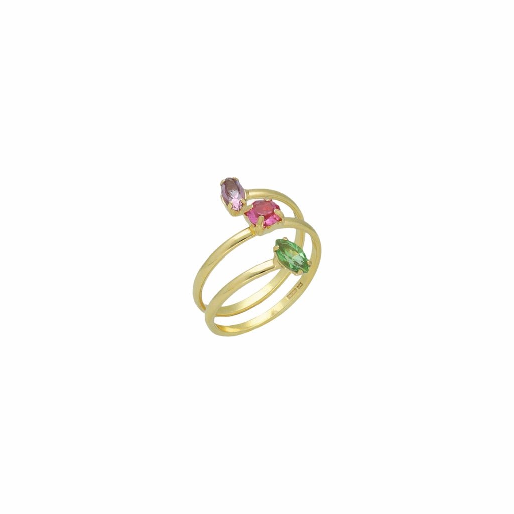 Anillo Triple Color Marquise - Piedra de Toque