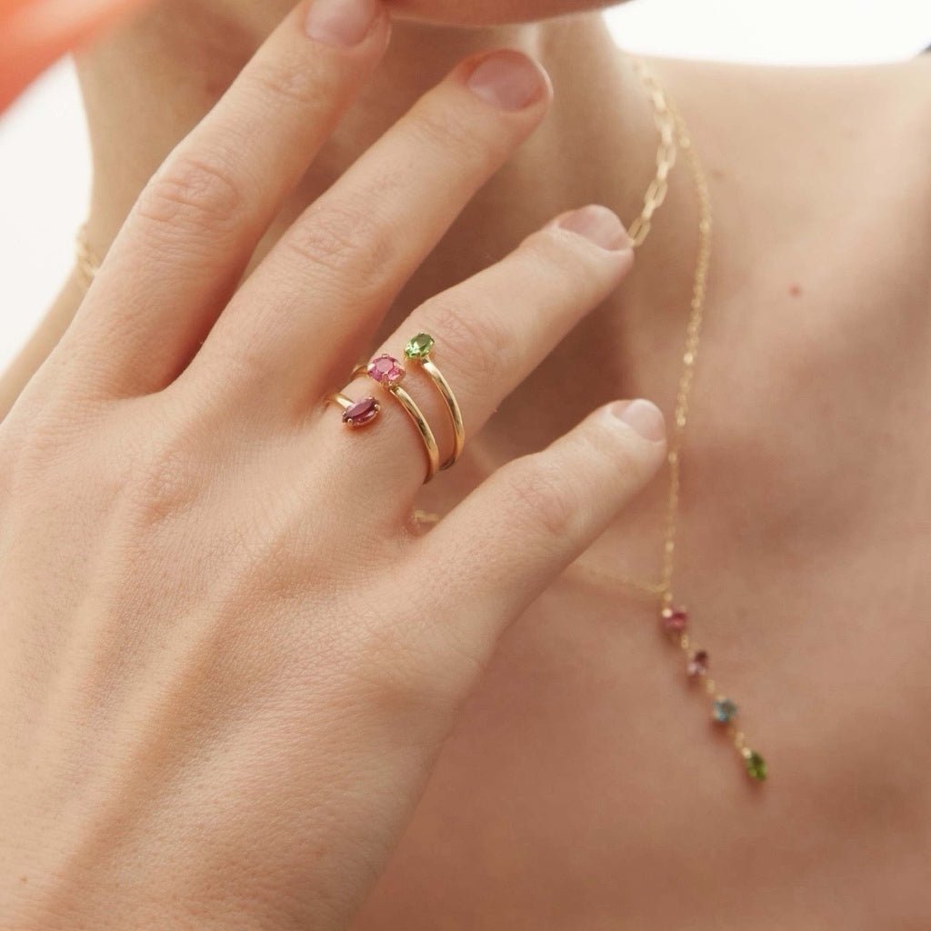 Anillo Triple Color Marquise - Piedra de Toque