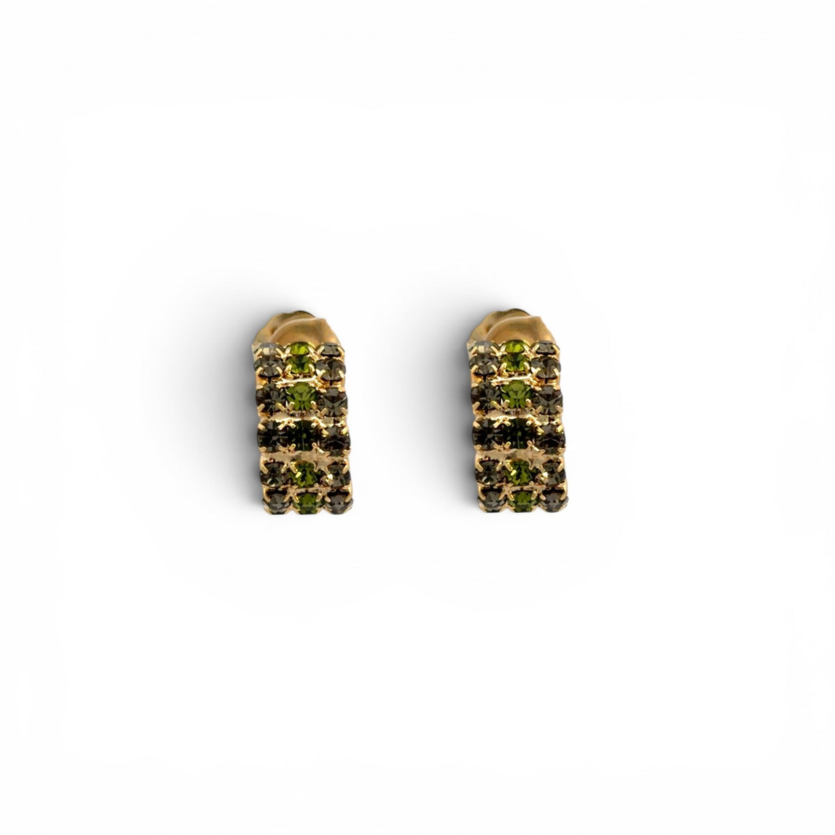 Aros Banda Diamante Negro y Olivo - Piedra de Toque