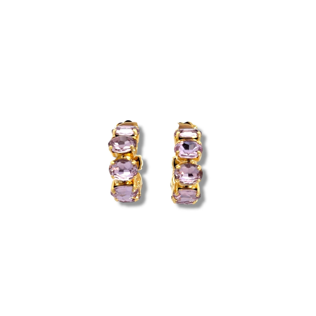 Aros Cristal Ovalado Violeta - Piedra de Toque