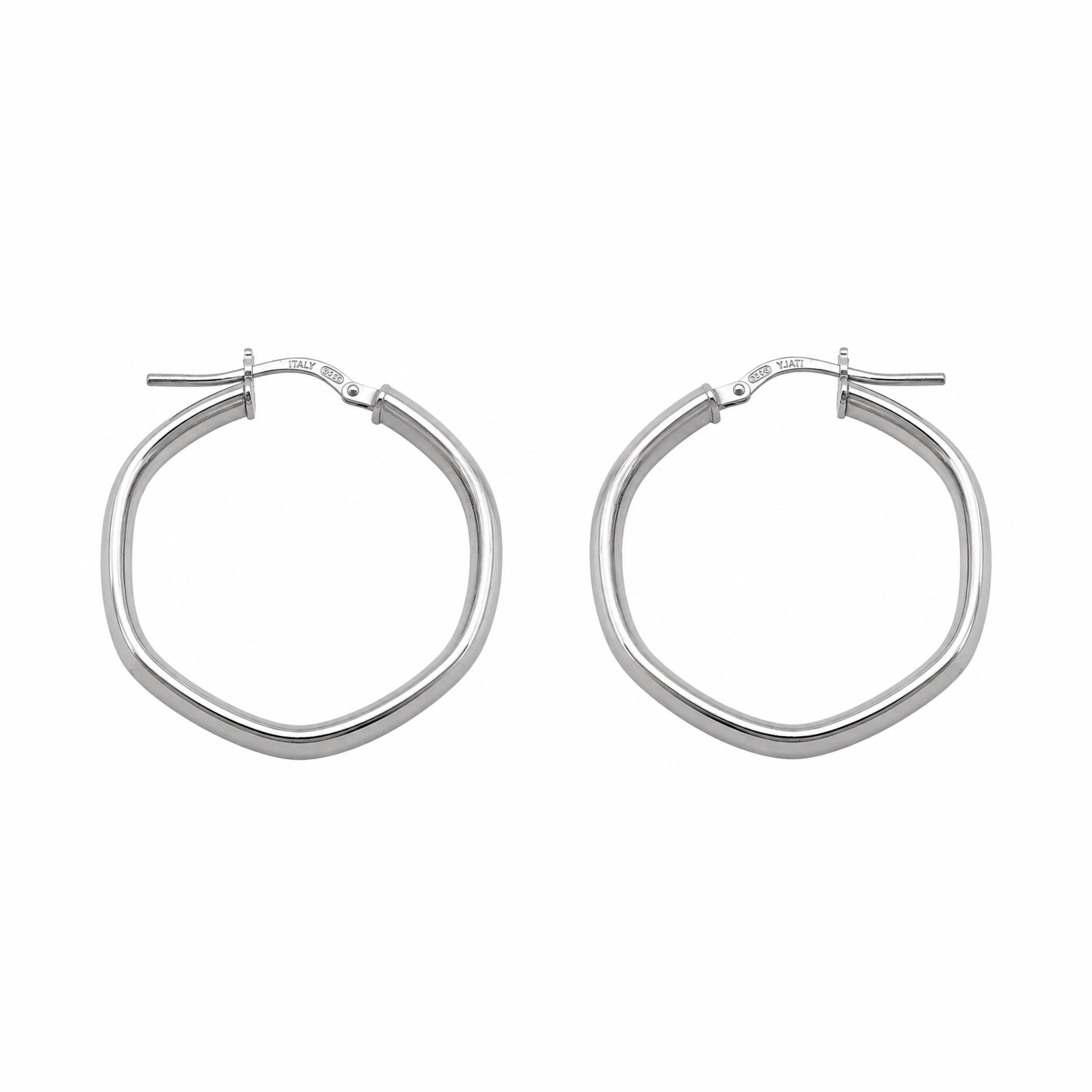 Aros Hexagonales Grandes Plata - Piedra de Toque
