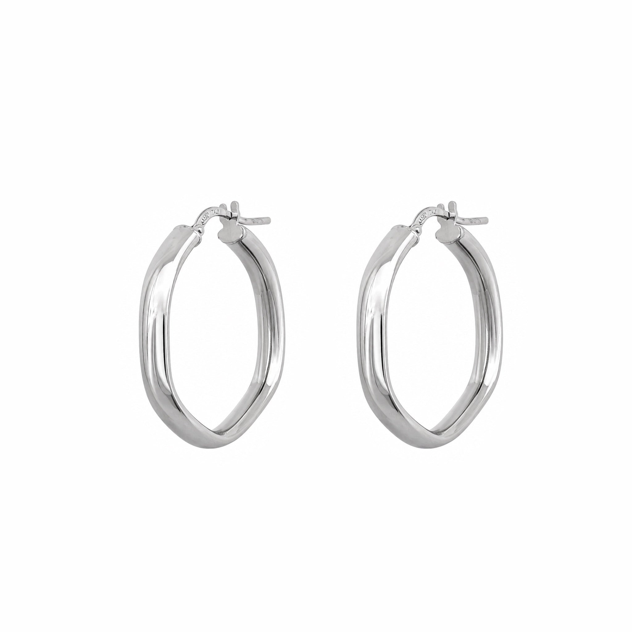 Aros Hexagonales Grandes Plata - Piedra de Toque