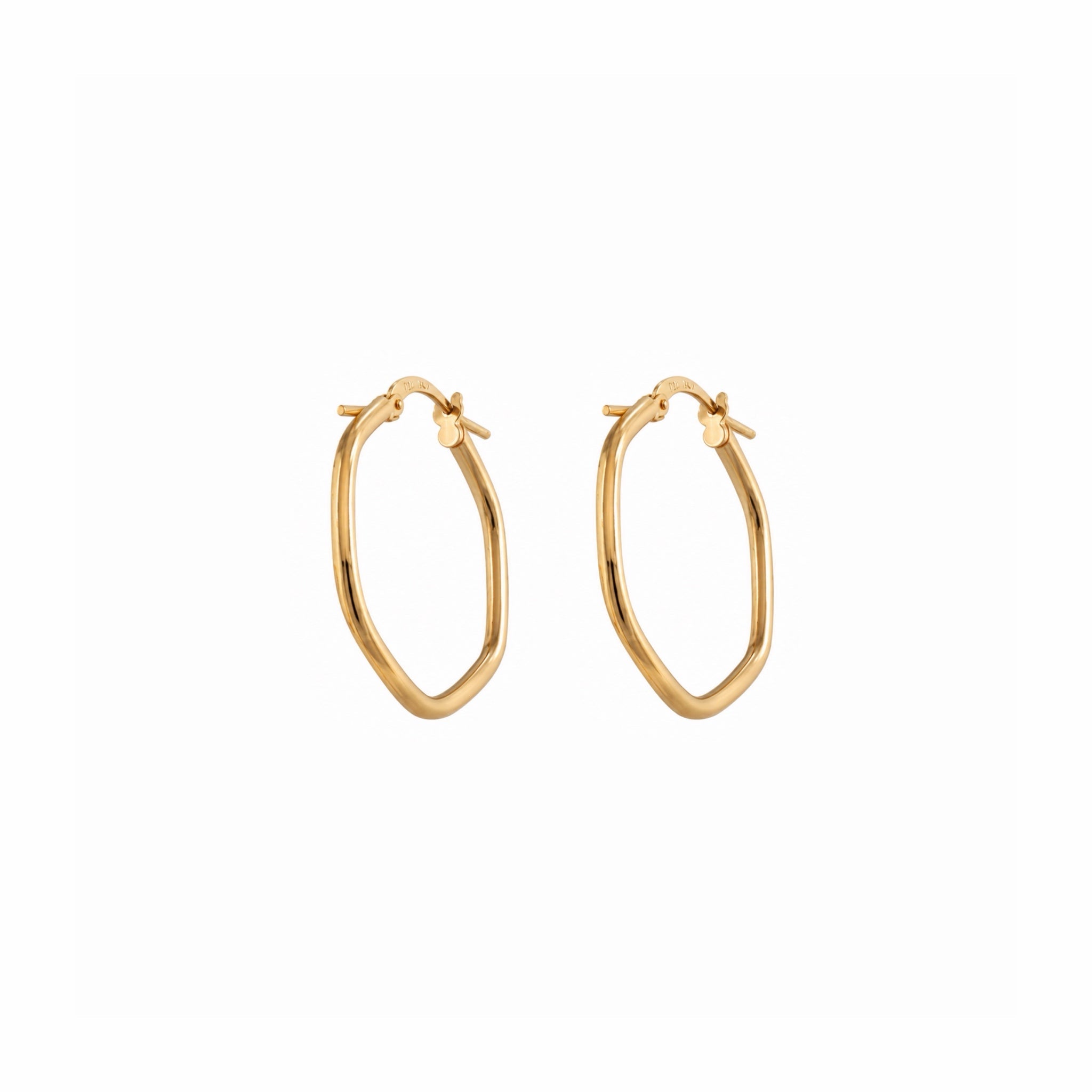 Aros Hexagonales Medianos Oro - Piedra de Toque