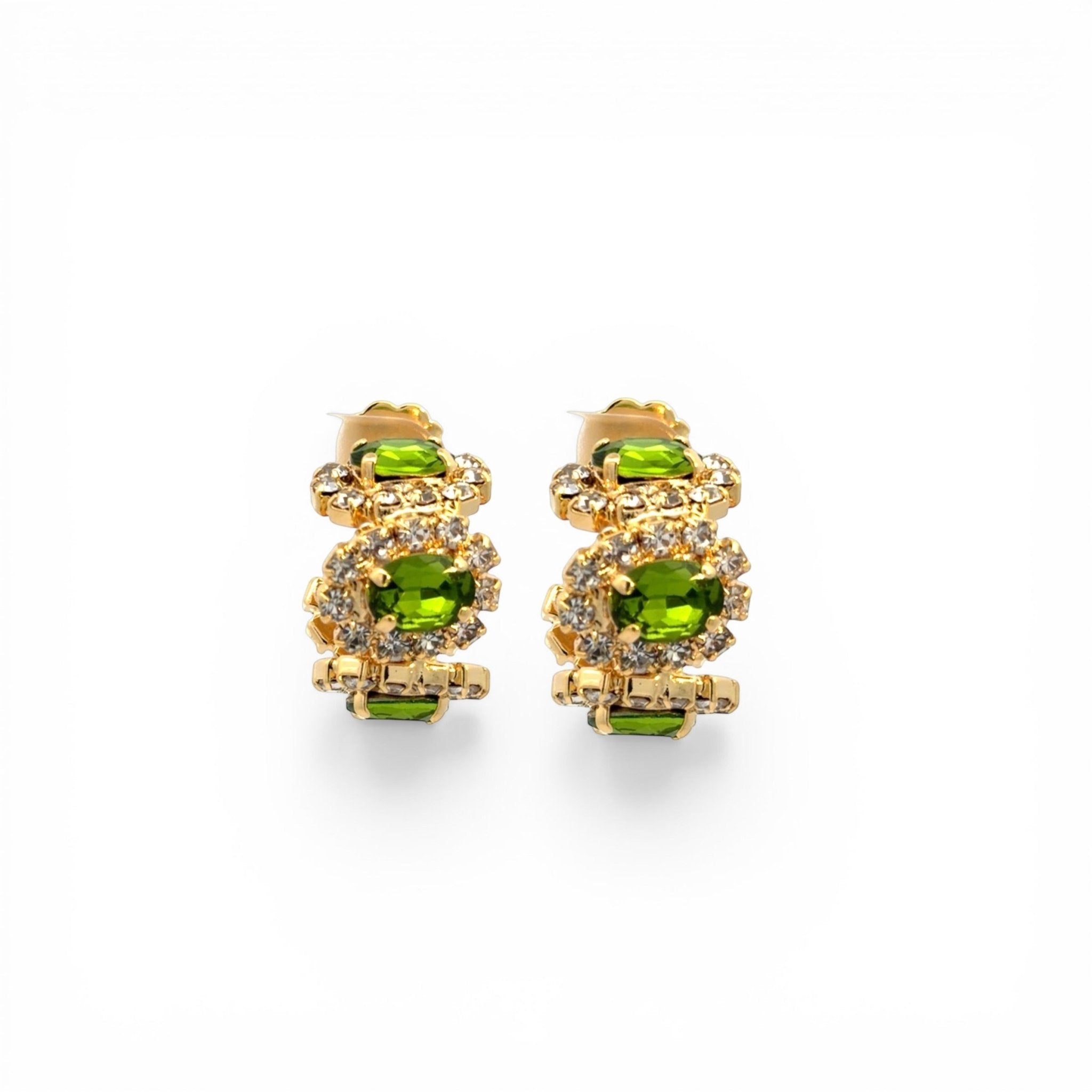 Aros Imperial Peridot y Cristal - Piedra de Toque