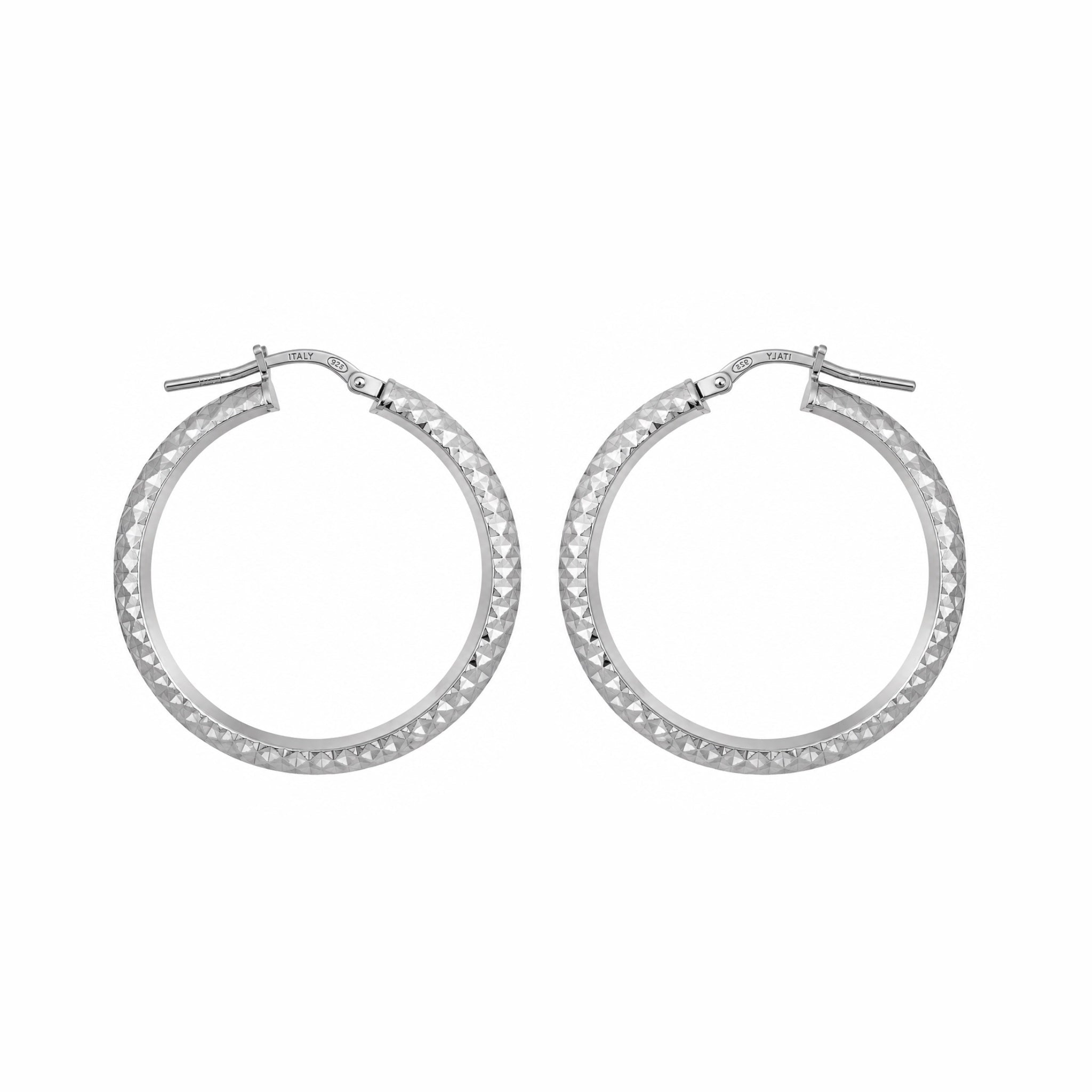 Aros Textura Diamantada Plata - Piedra de Toque