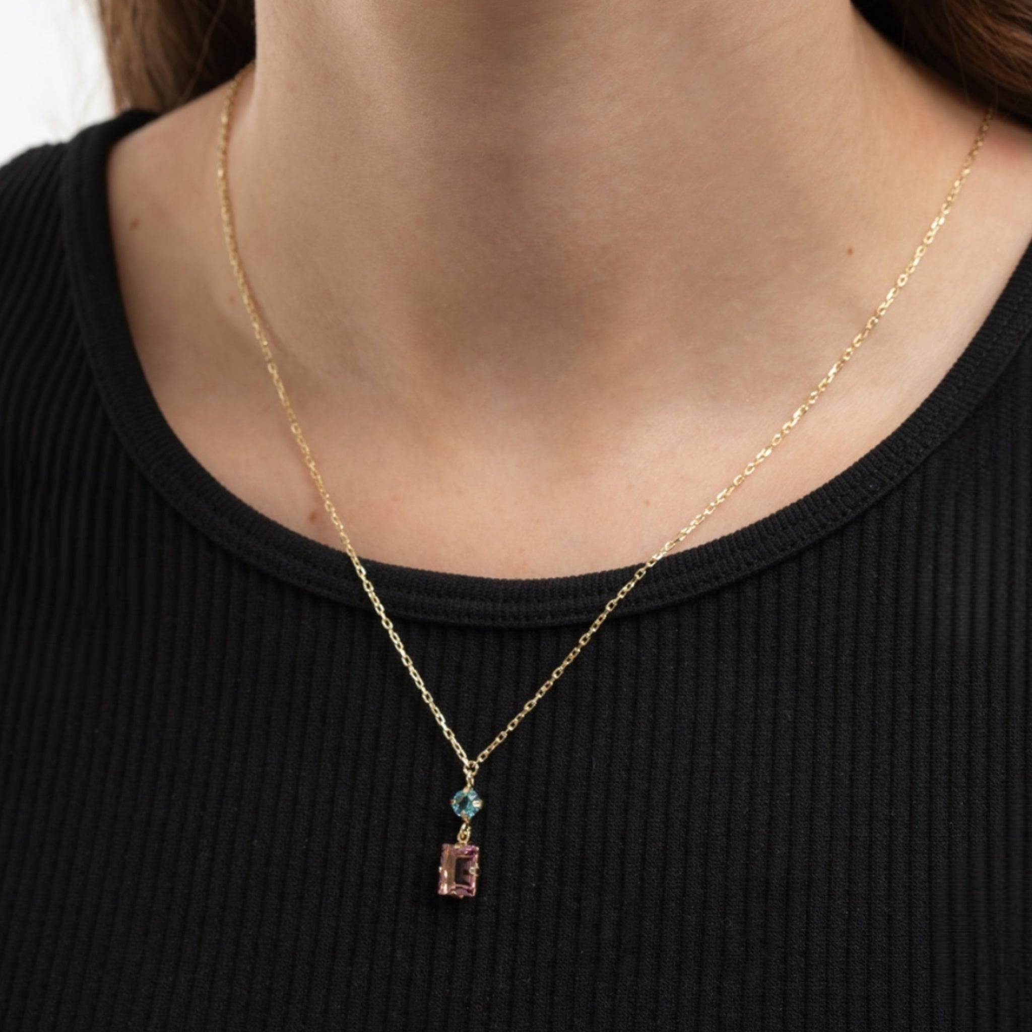 Collar Azul y Rosa - Piedra de Toque