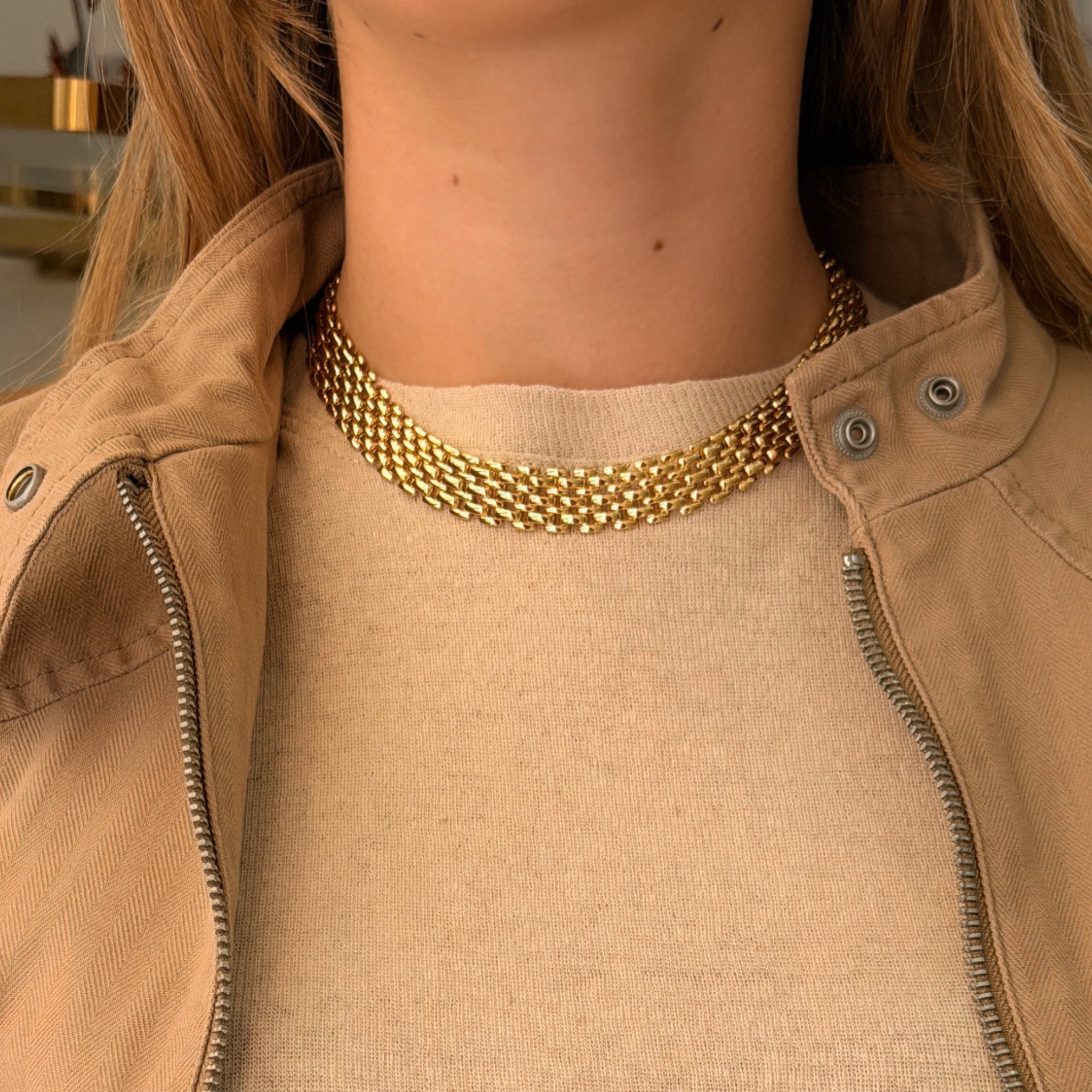Collar Cadena Ladrillo Mediano - Piedra de Toque
