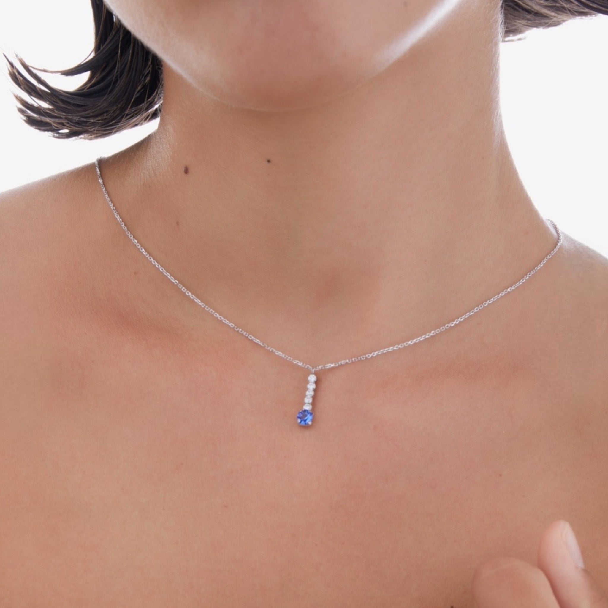 Collar Cascada Esmeralda Plata - Piedra de Toque