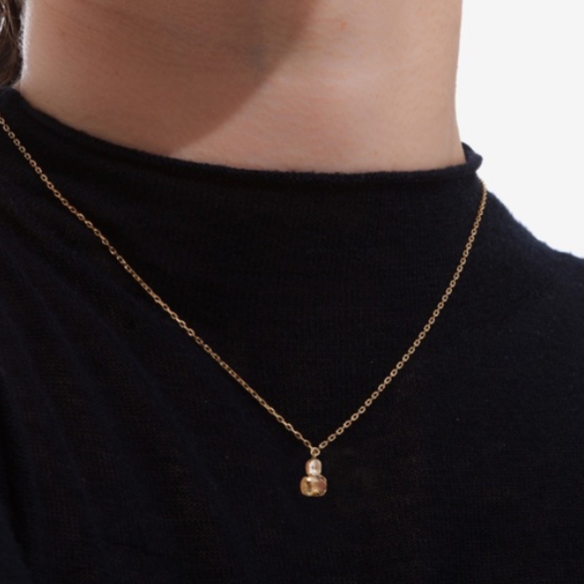 Collar Champagne y Blanco - Piedra de Toque