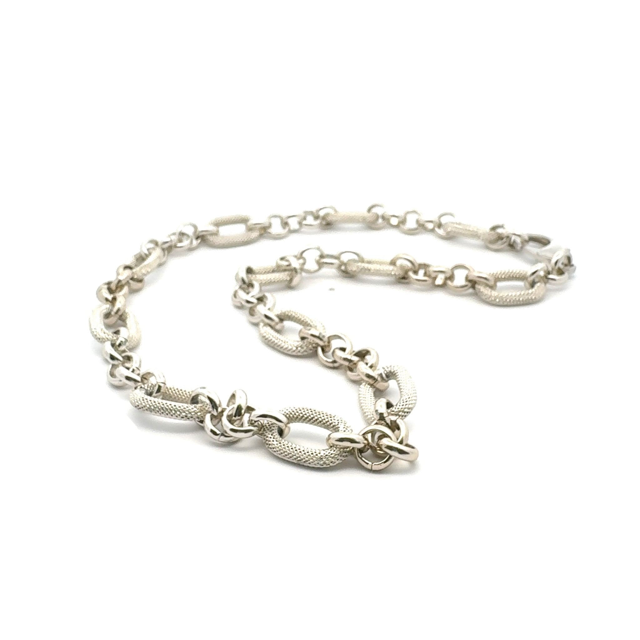 Collar Corto Eslabones Plata - Piedra de Toque