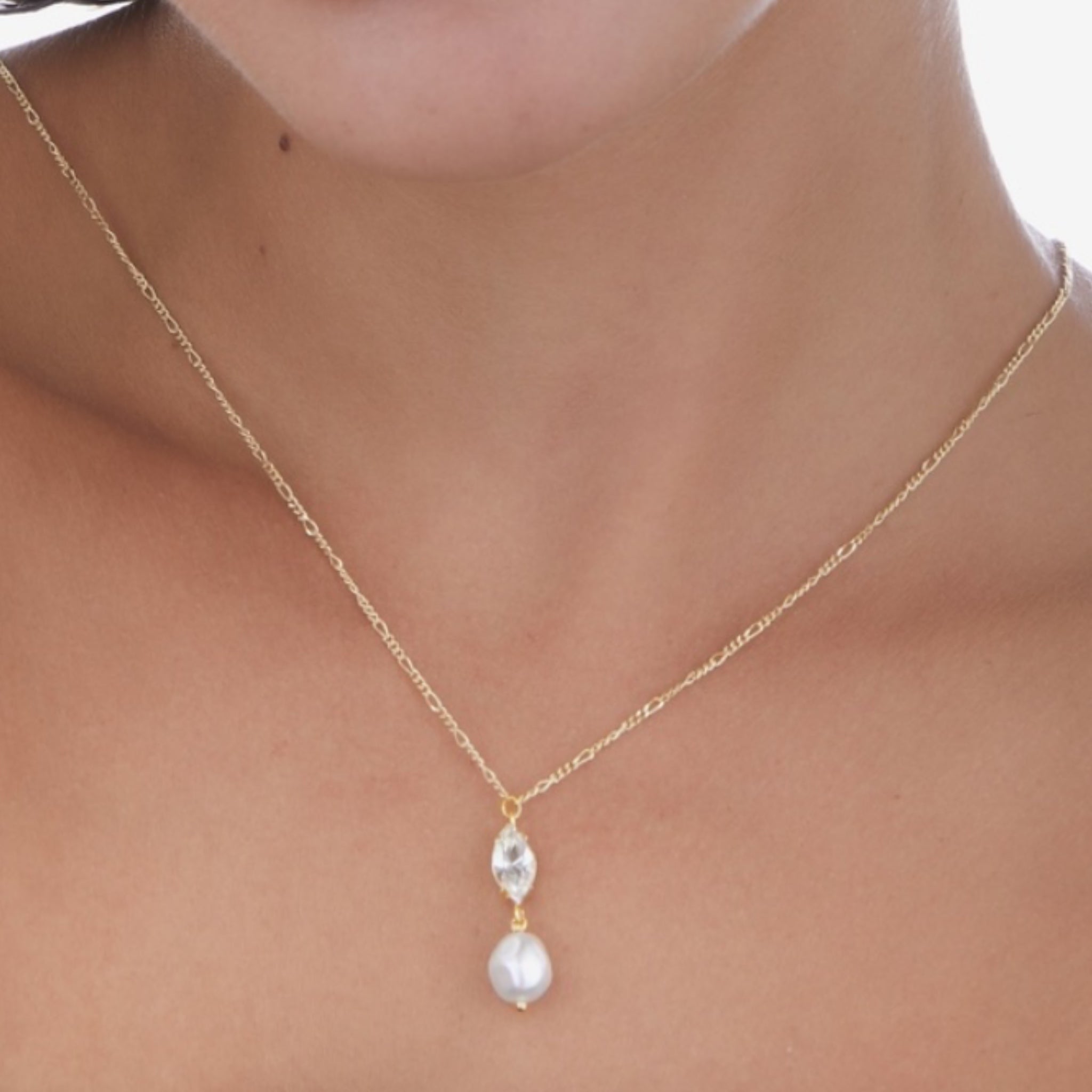 Collar Cristal y Perla - Piedra de Toque