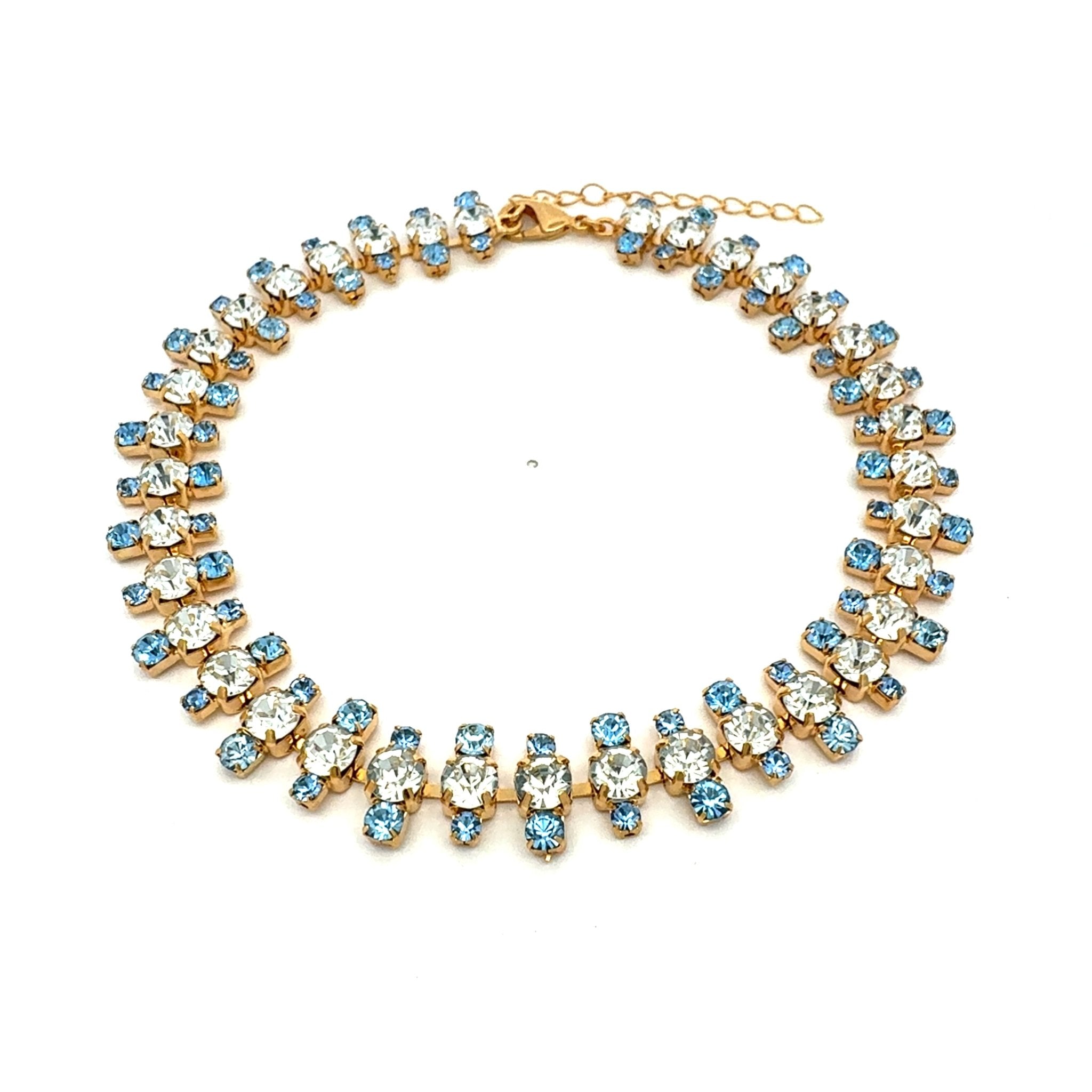 Collar Cristales Azul y Blanco - Piedra de Toque