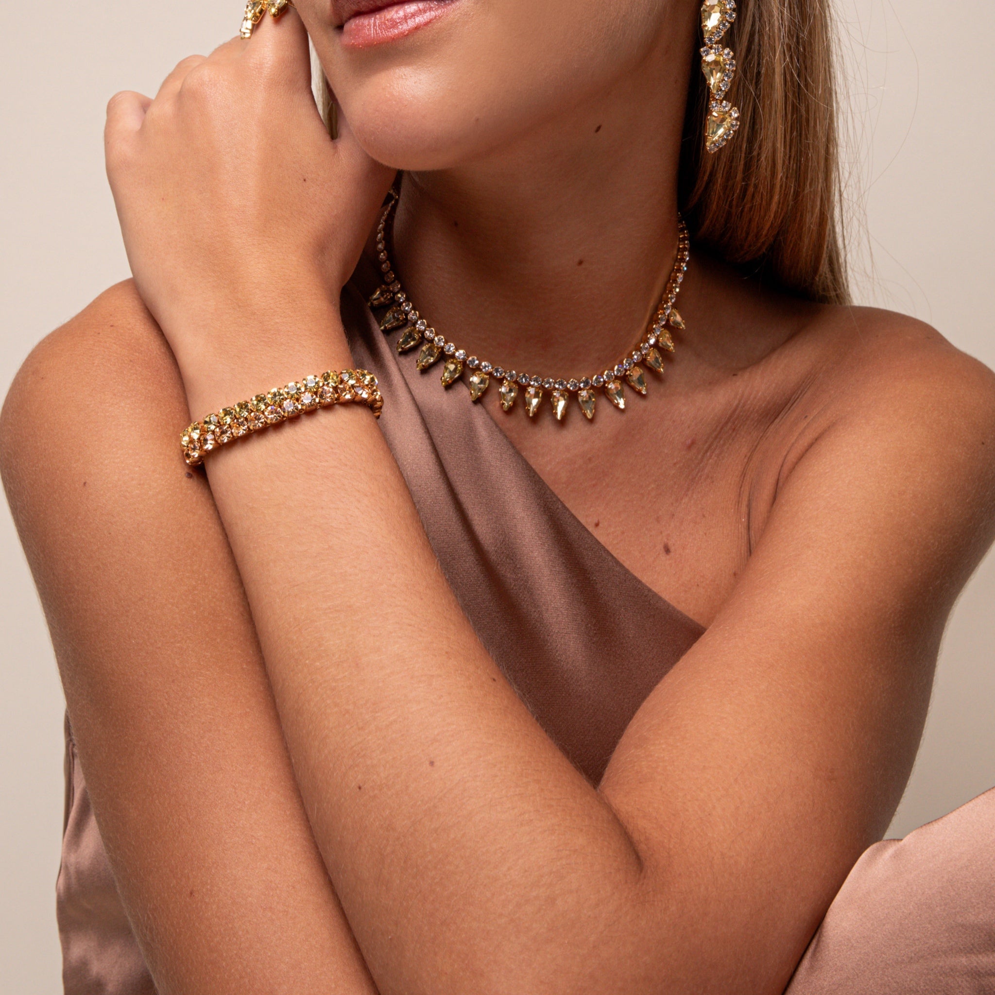 Collar Gotas Amarillo Claro - Piedra de Toque