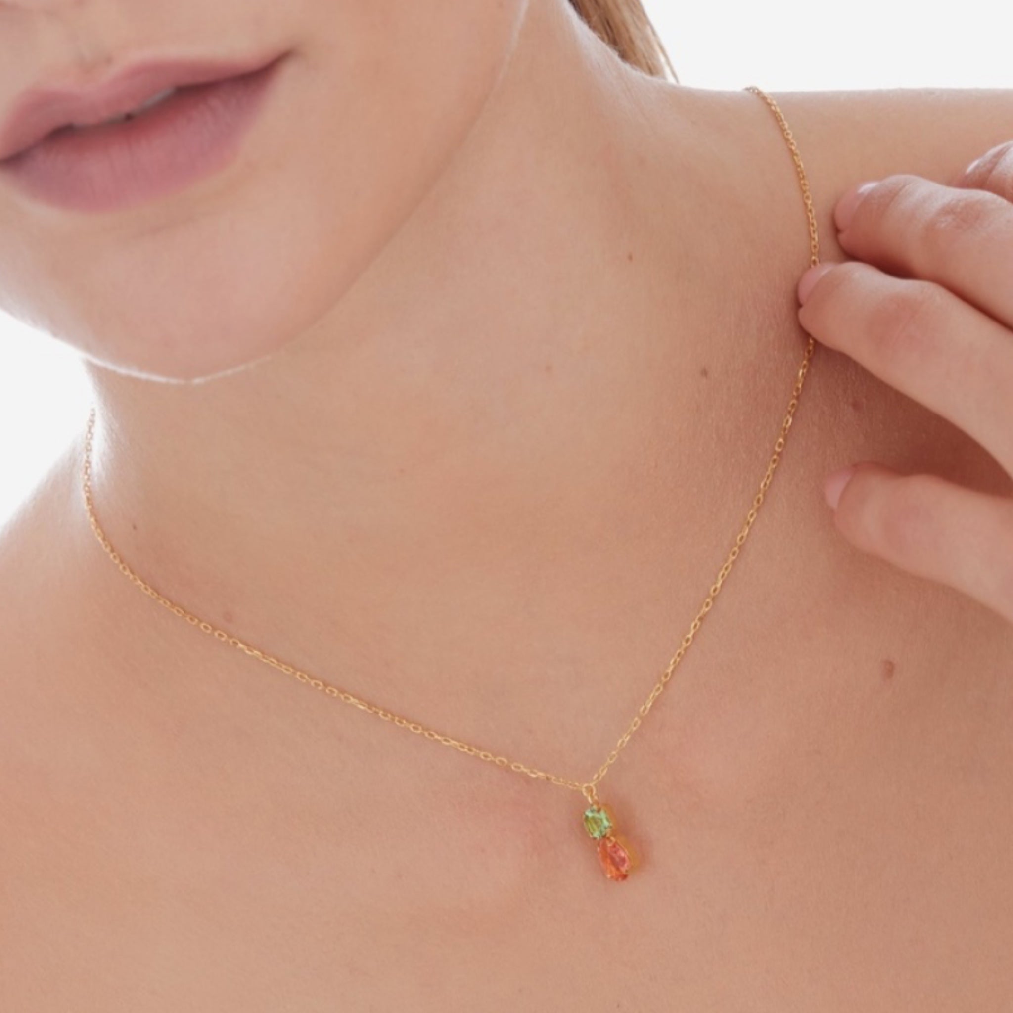 Collar Naranja y Verde Claro - Piedra de Toque