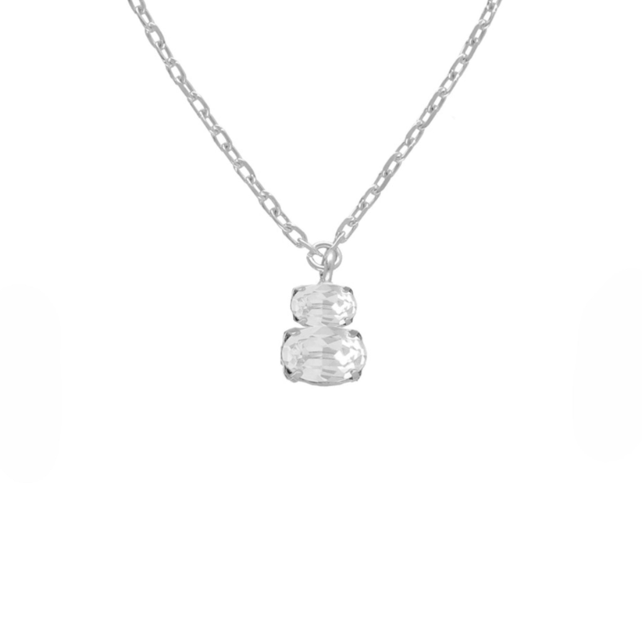 Collar "Tu y Yo" Transparente Plata - Piedra de Toque