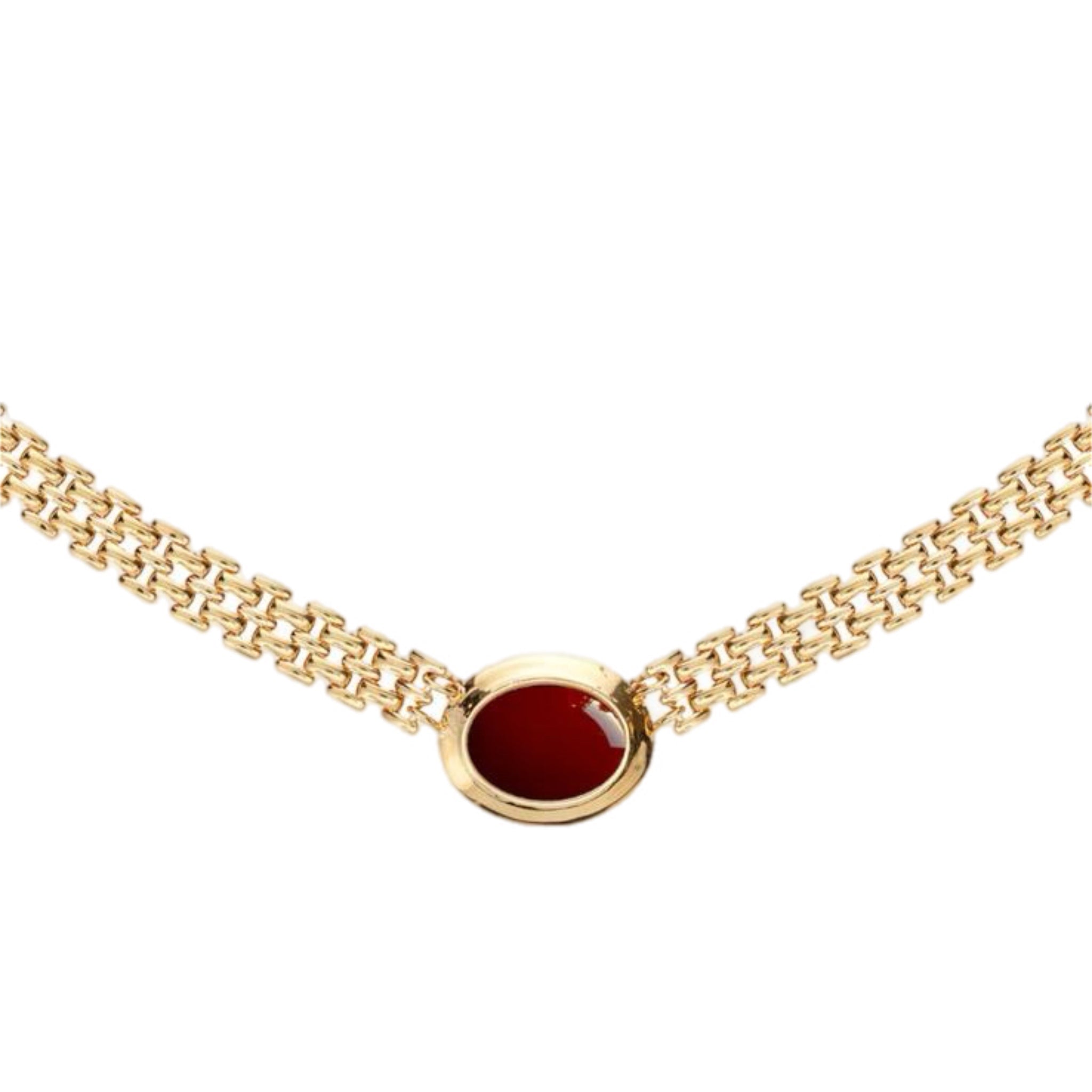 Collar Vintage Clásico Burdeos - Piedra de Toque