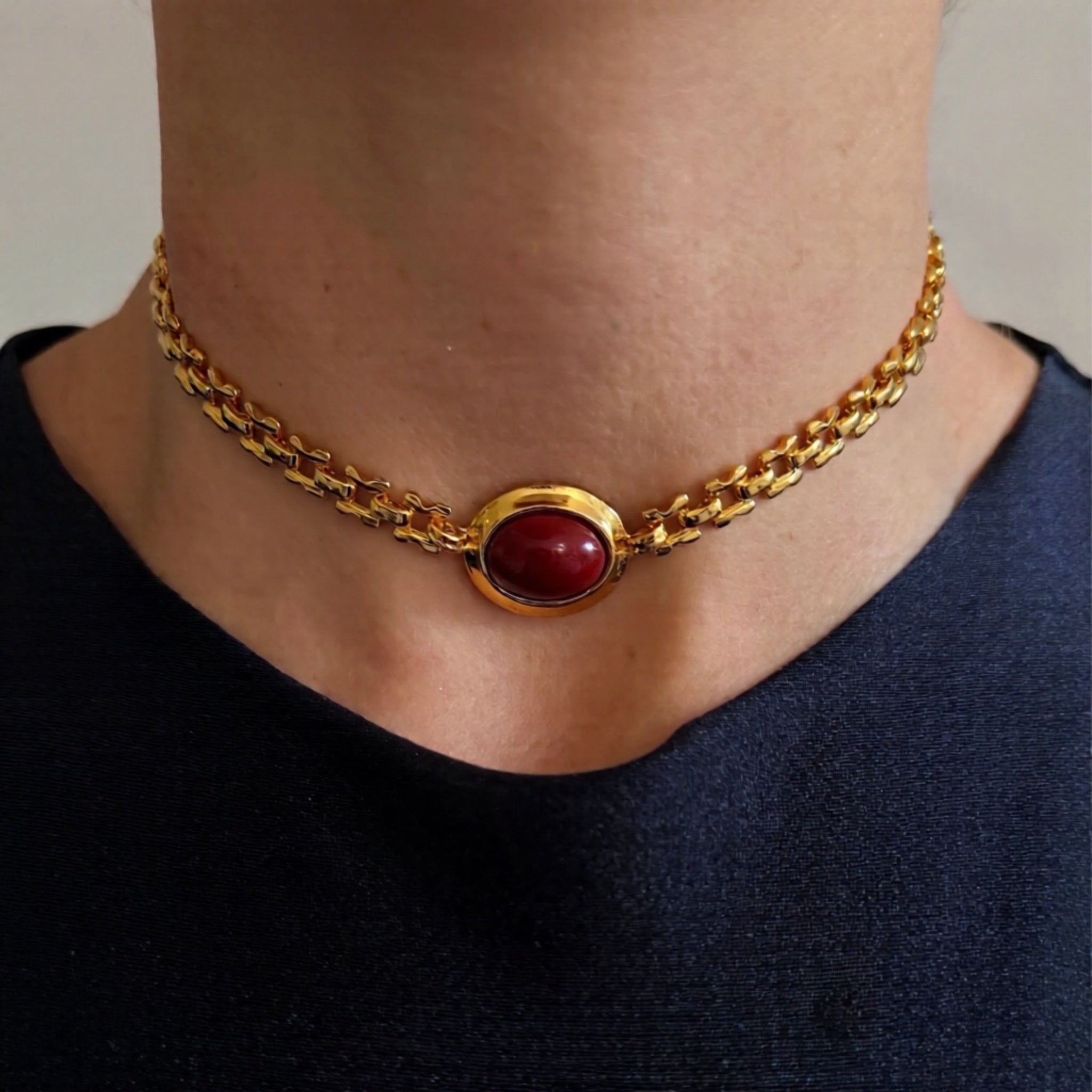 Collar Vintage Mini Mocha Mousse - Piedra de Toque