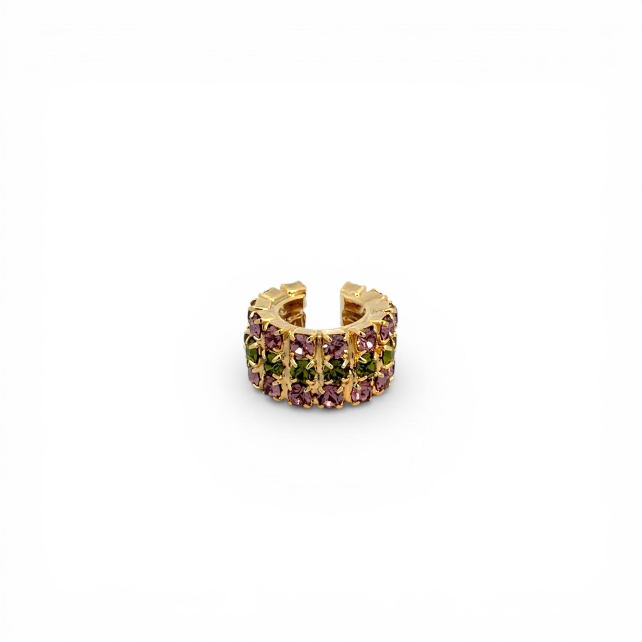 Ear Cuff Banda Amatista y Oliva - Piedra de Toque