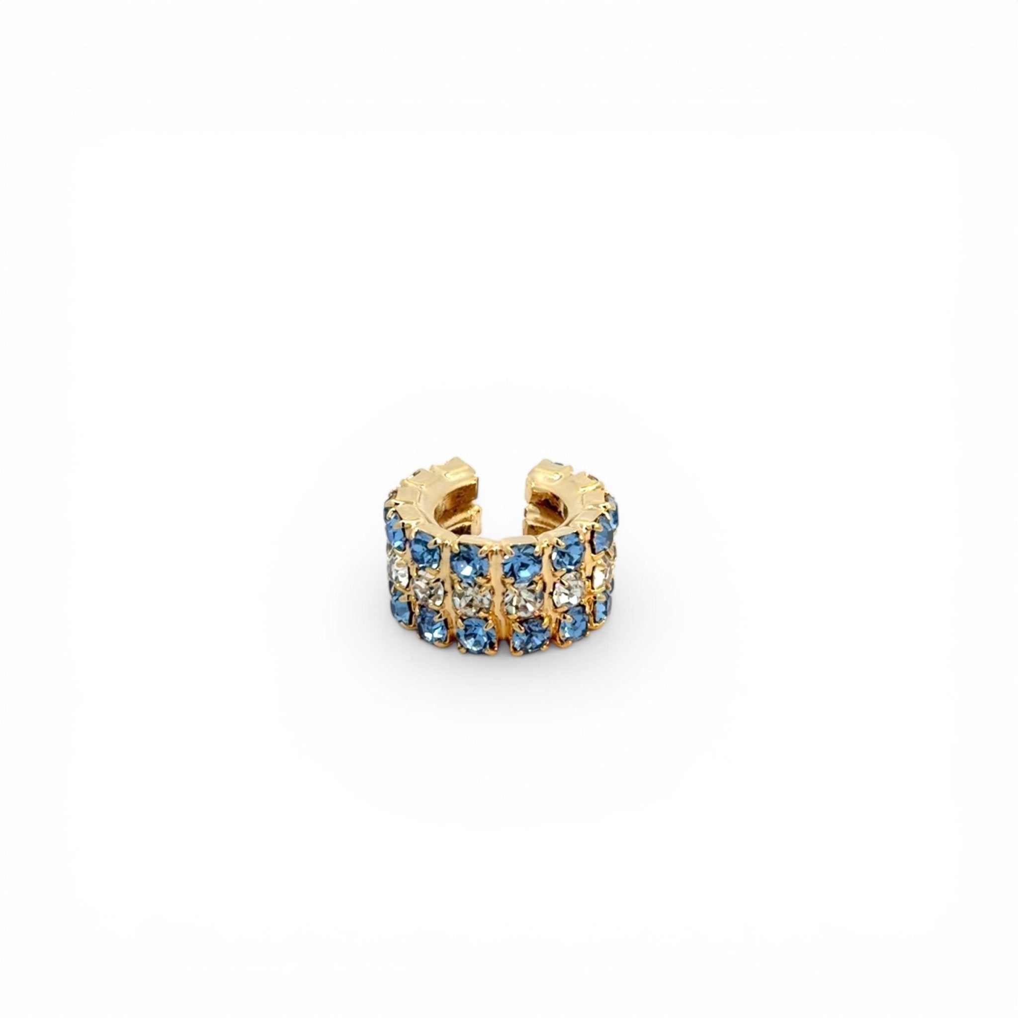 Ear Cuff Banda Zafiro y Cristal - Piedra de Toque