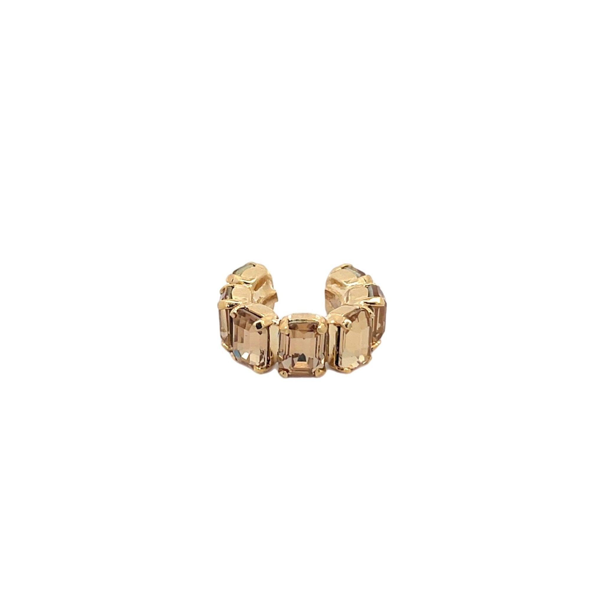 Ear Cuff Cuadrados Champagne - Piedra de Toque