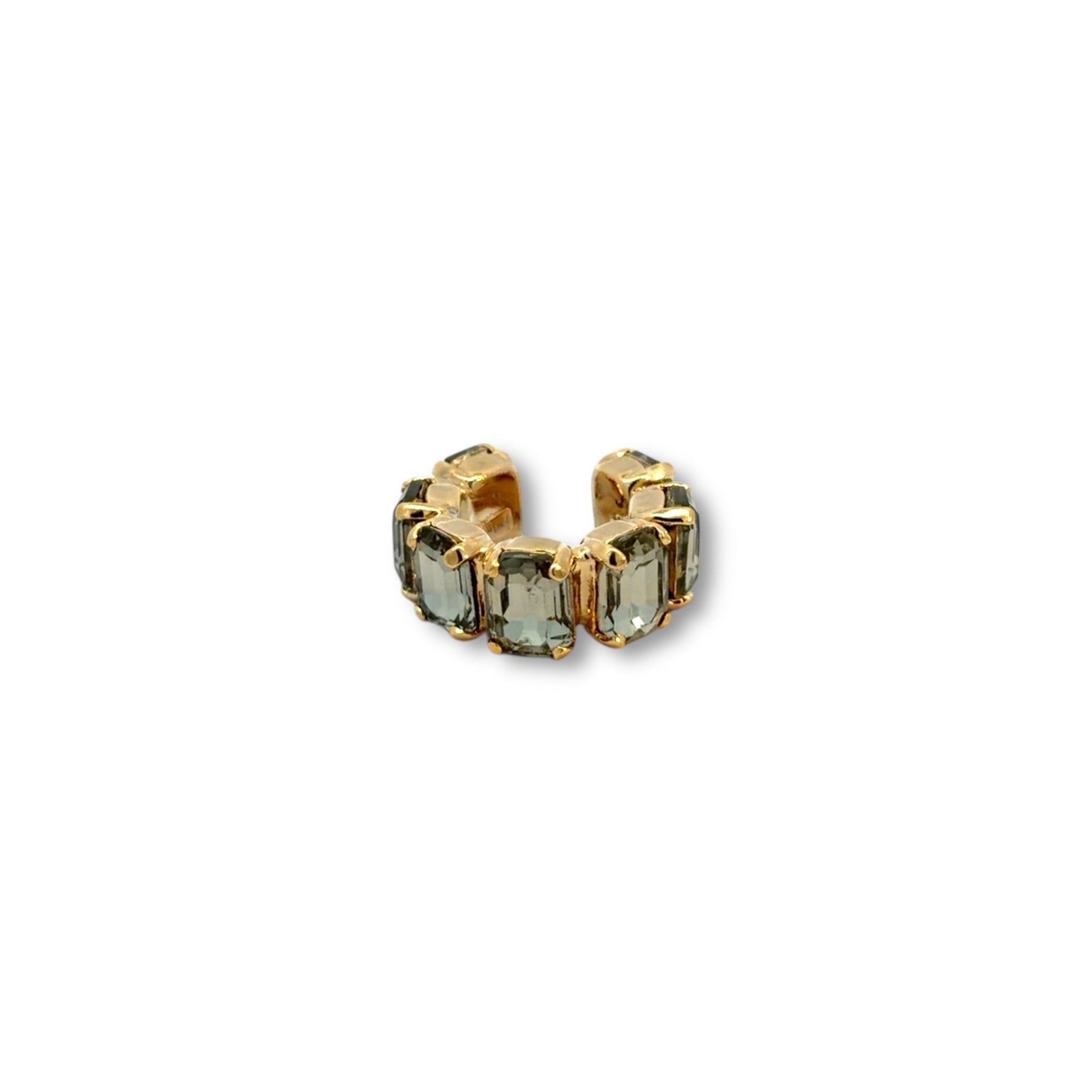 Ear Cuff Cuadrados Diamante Negro - Piedra de Toque