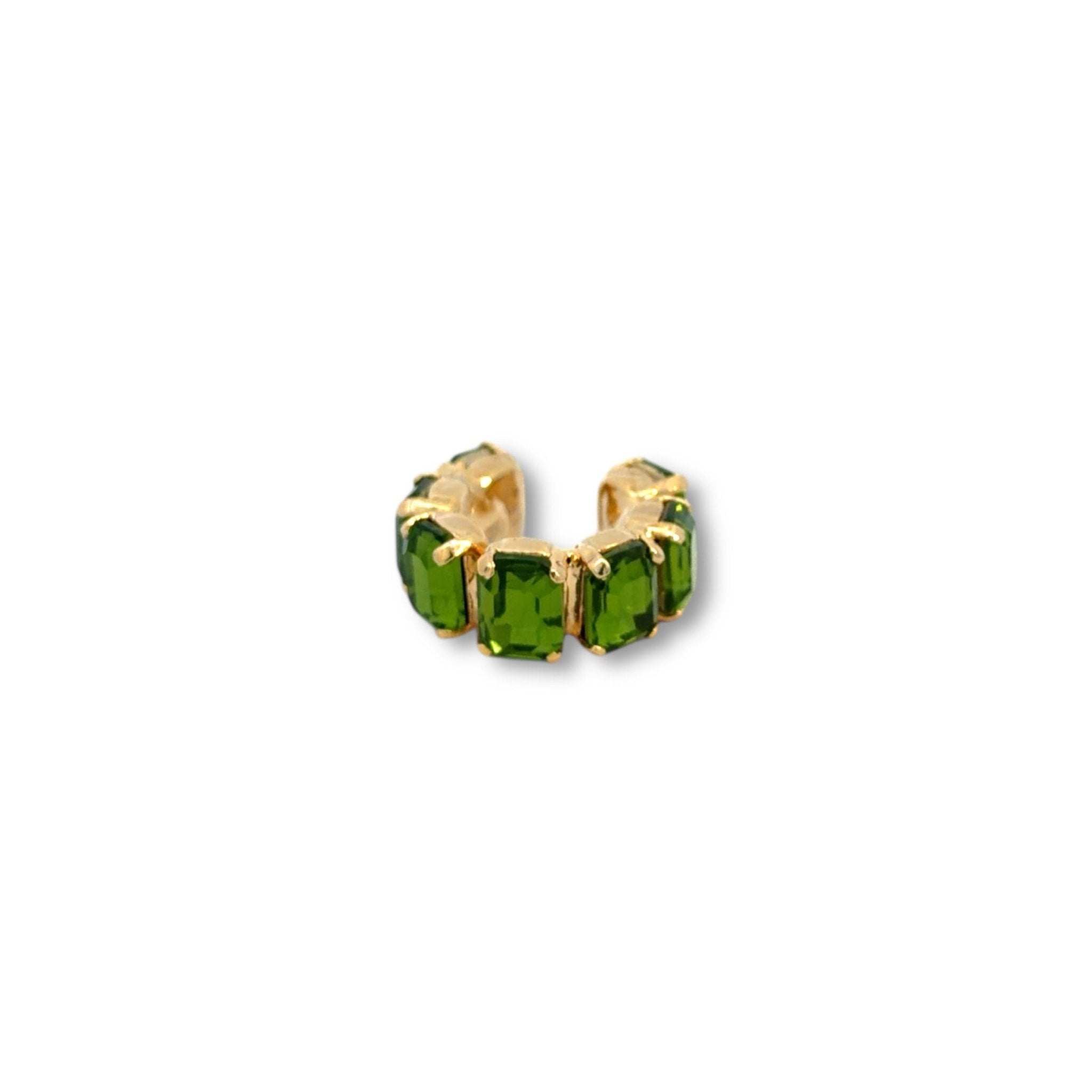 Ear Cuff Cuadrados Peridot - Piedra de Toque