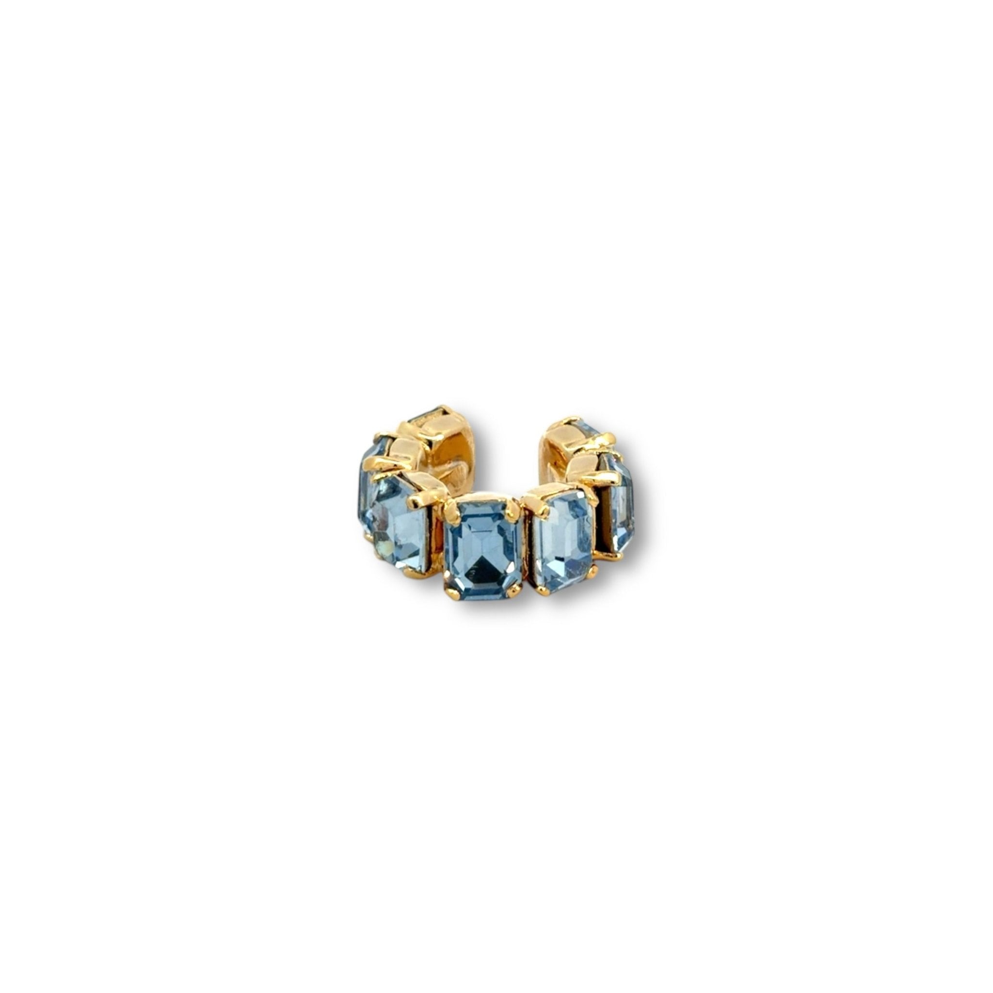 Ear Cuff Cuadrados Zafiro Claro - Piedra de Toque