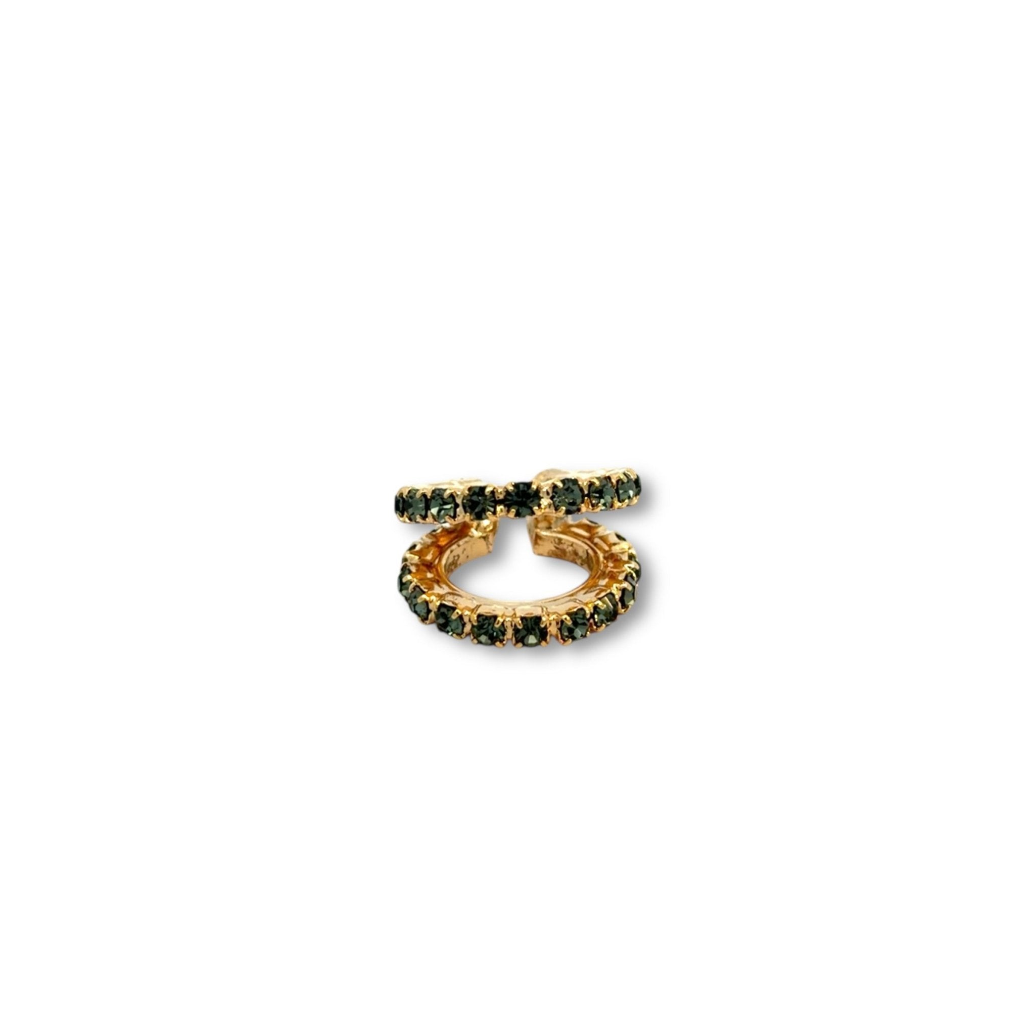 Ear Cuff Doble Diamante Negro - Piedra de Toque