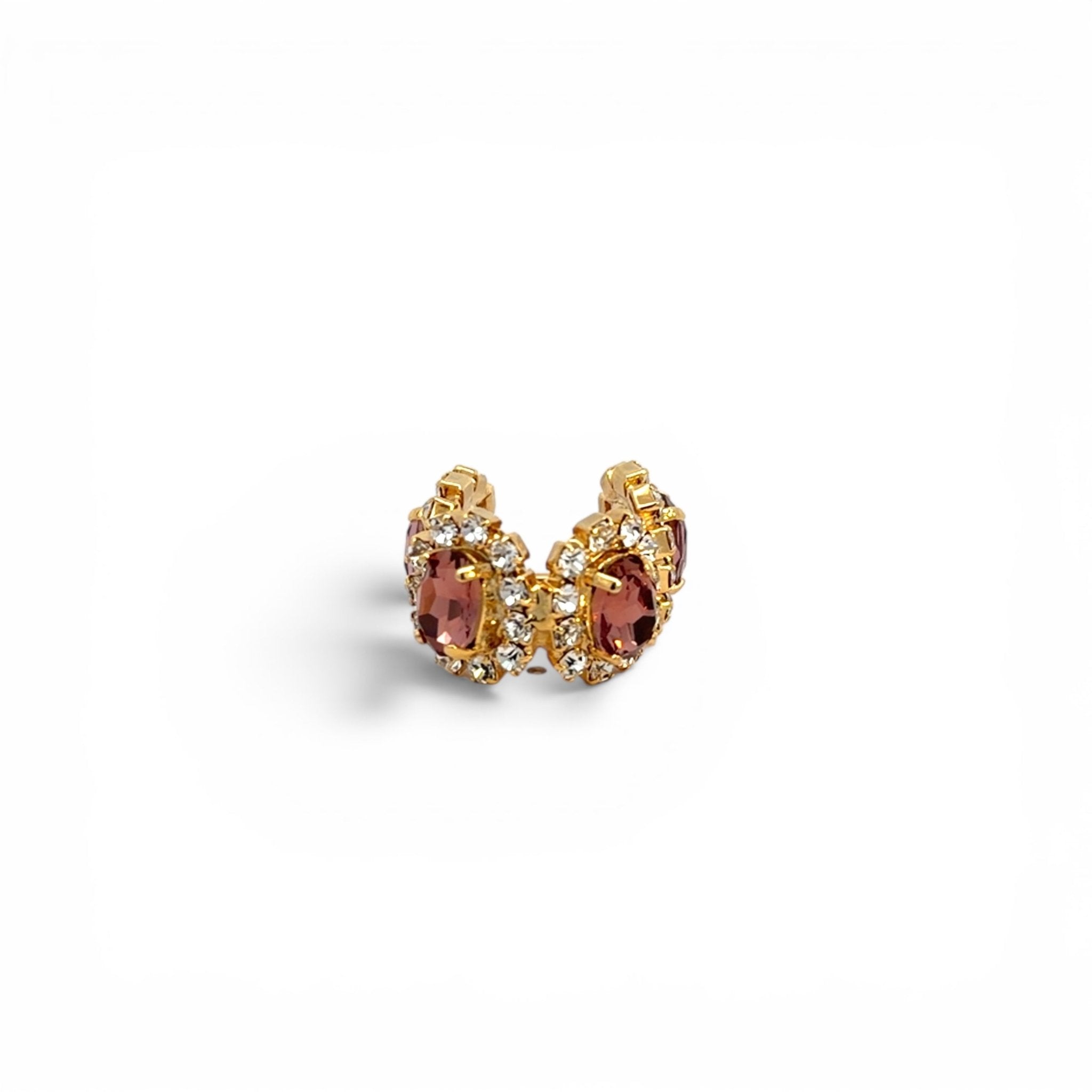 Ear Cuff Doble Óvalos Amatista - Piedra de Toque