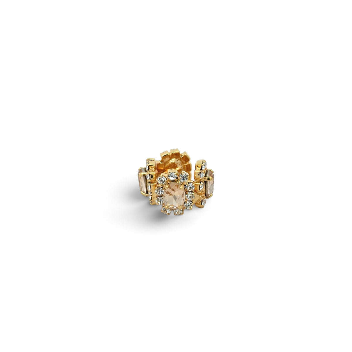 Ear Cuff Doble Óvalos Champagne - Piedra de Toque