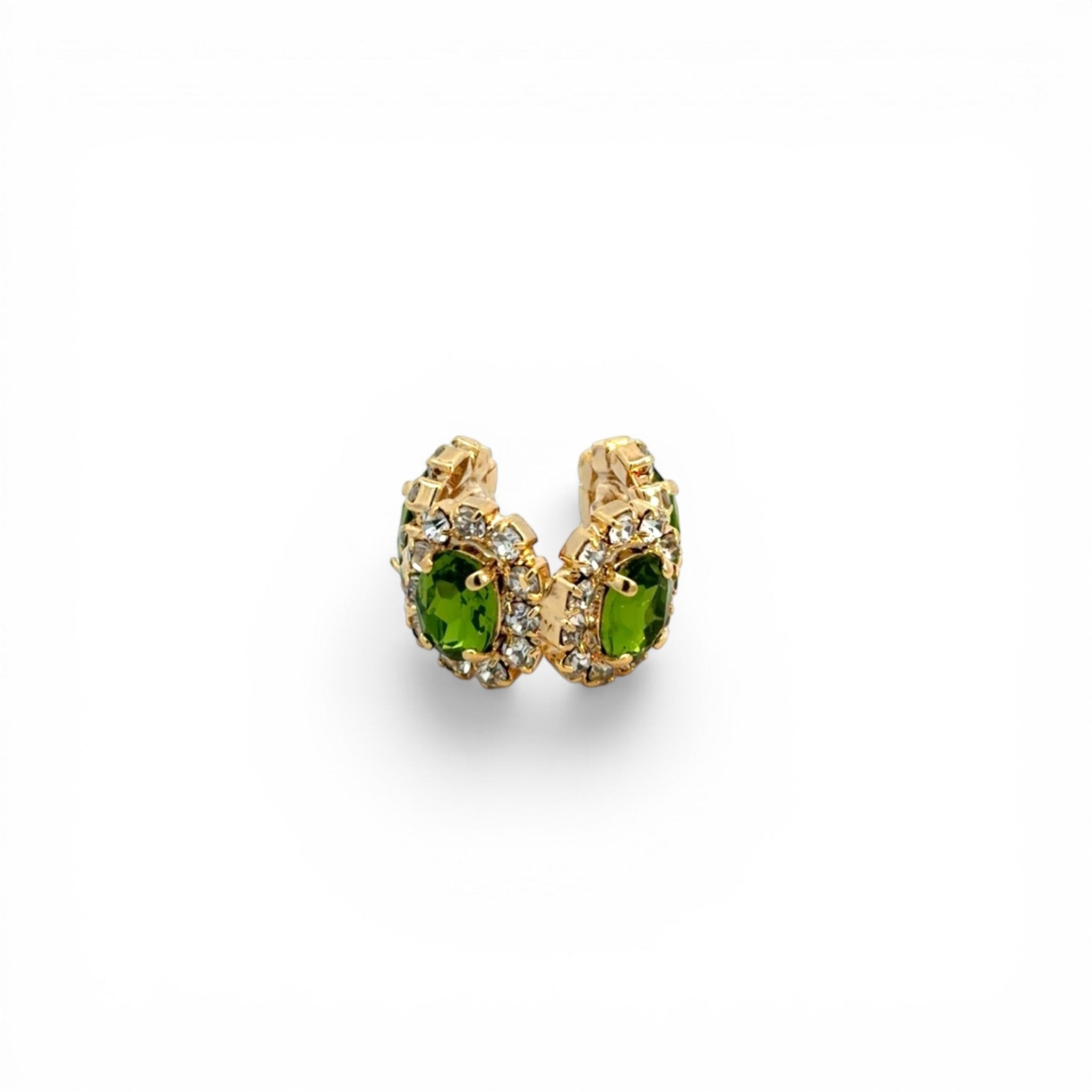 Ear Cuff Doble Óvalos Peridot - Piedra de Toque