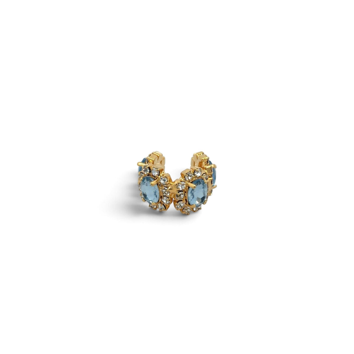 Ear Cuff Doble Óvalos Zafiro - Piedra de Toque