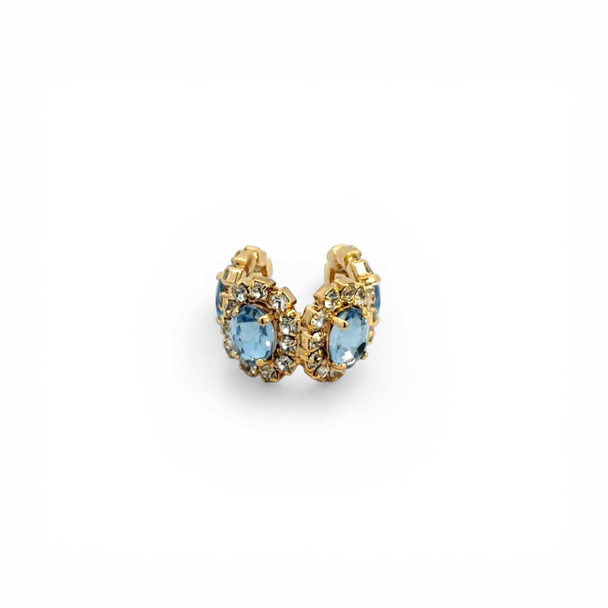 Ear Cuff Doble Óvalos Zafiro - Piedra de Toque