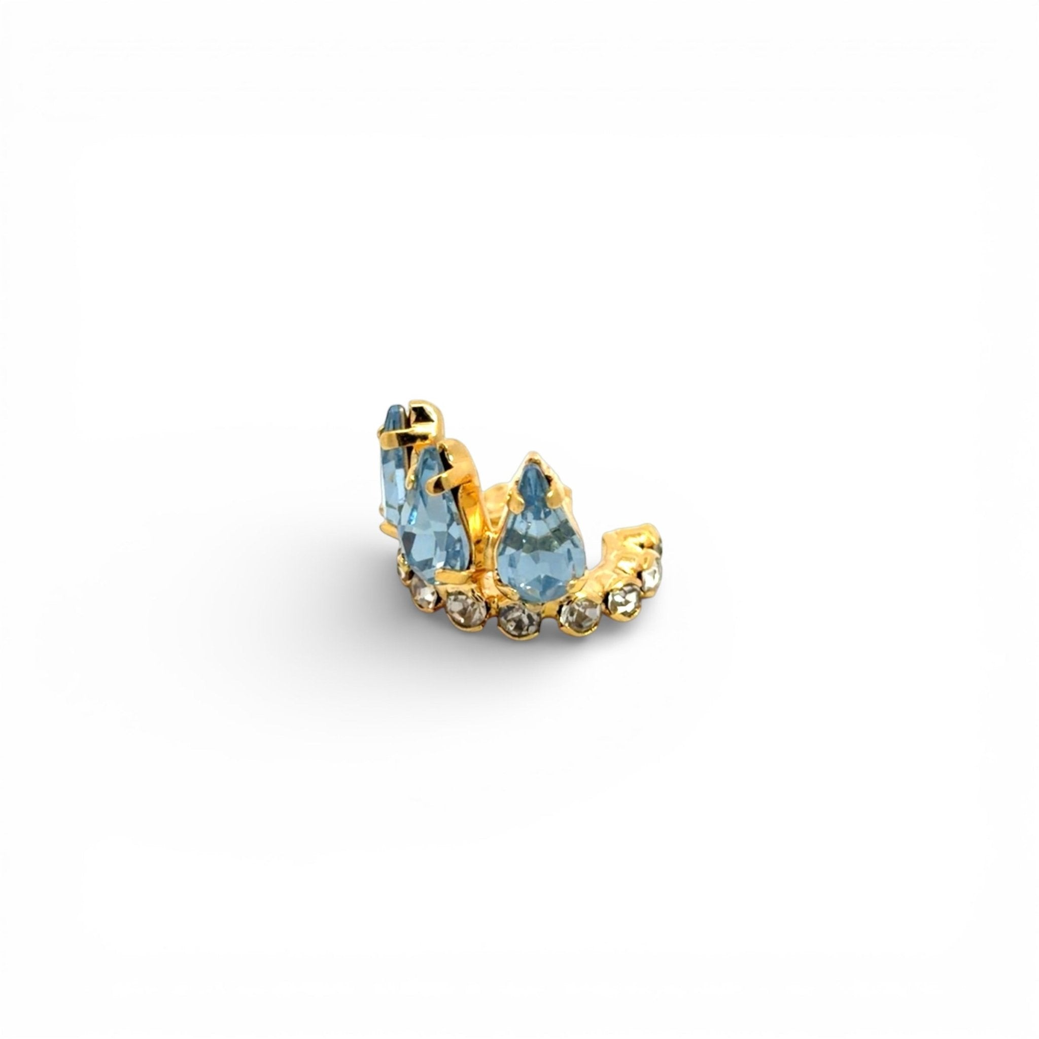 Ear Cuff Gotas Zafiro Claro - Piedra de Toque
