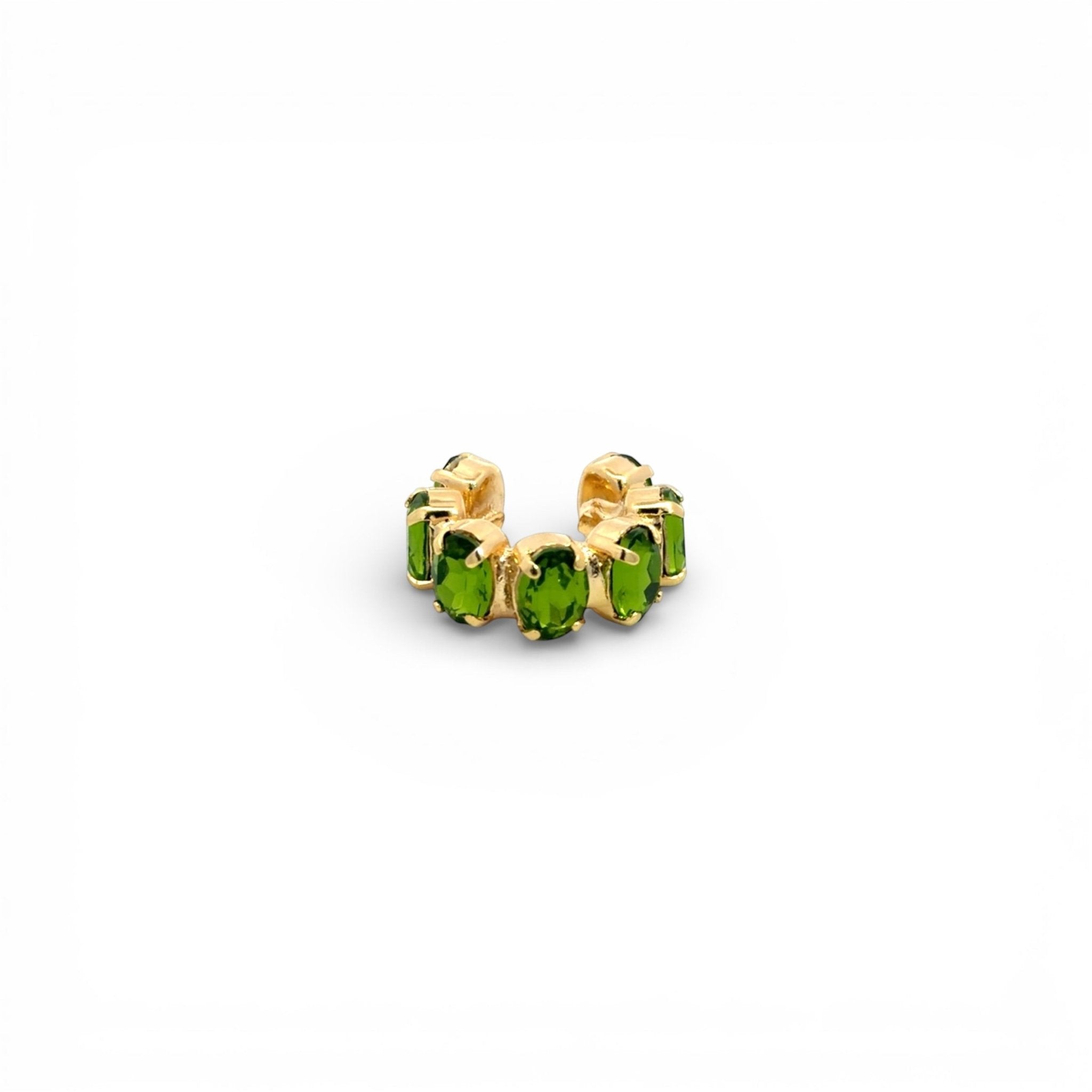 Ear Cuff Óvalos Peridot - Piedra de Toque