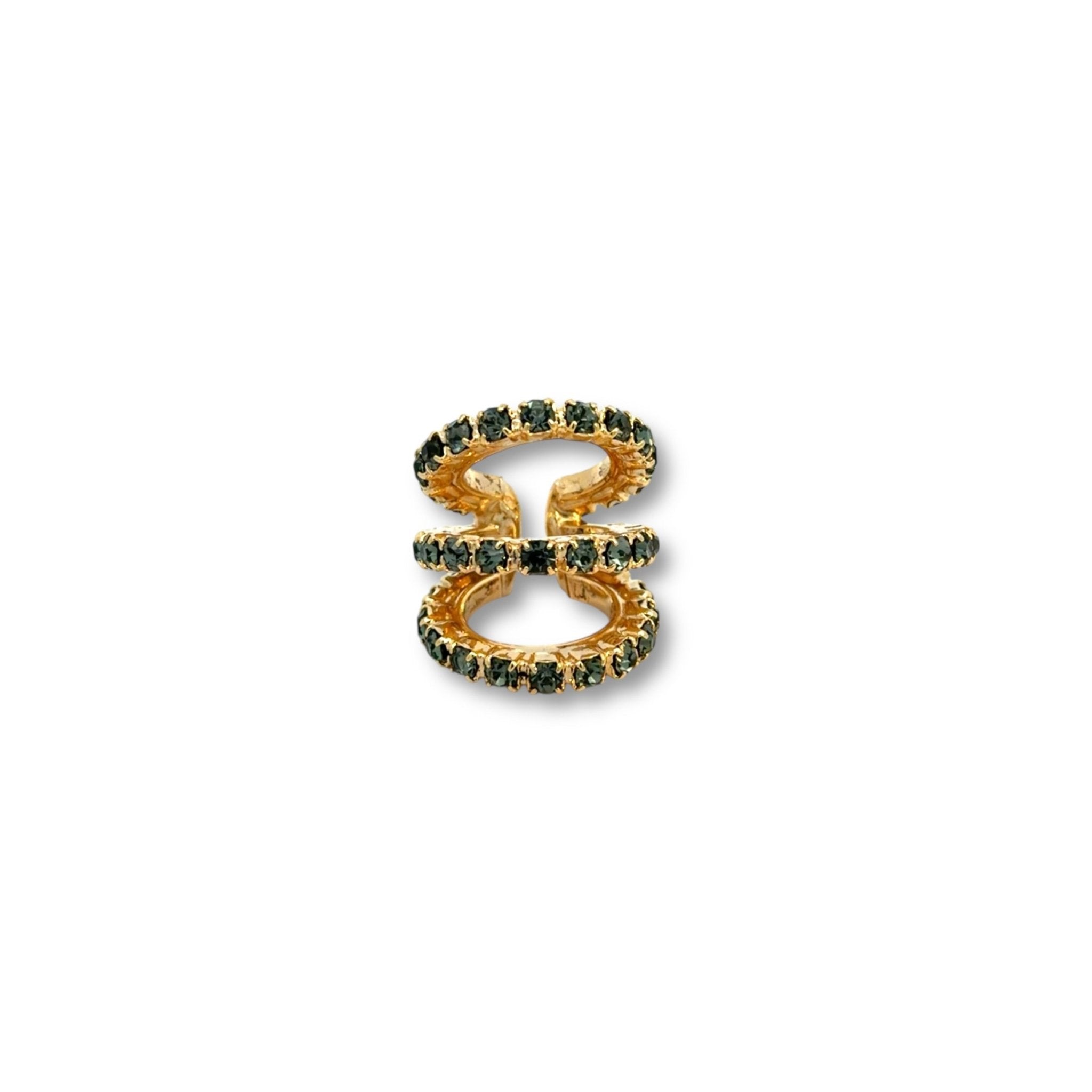 Ear Cuff Triple Diamante Negro - Piedra de Toque