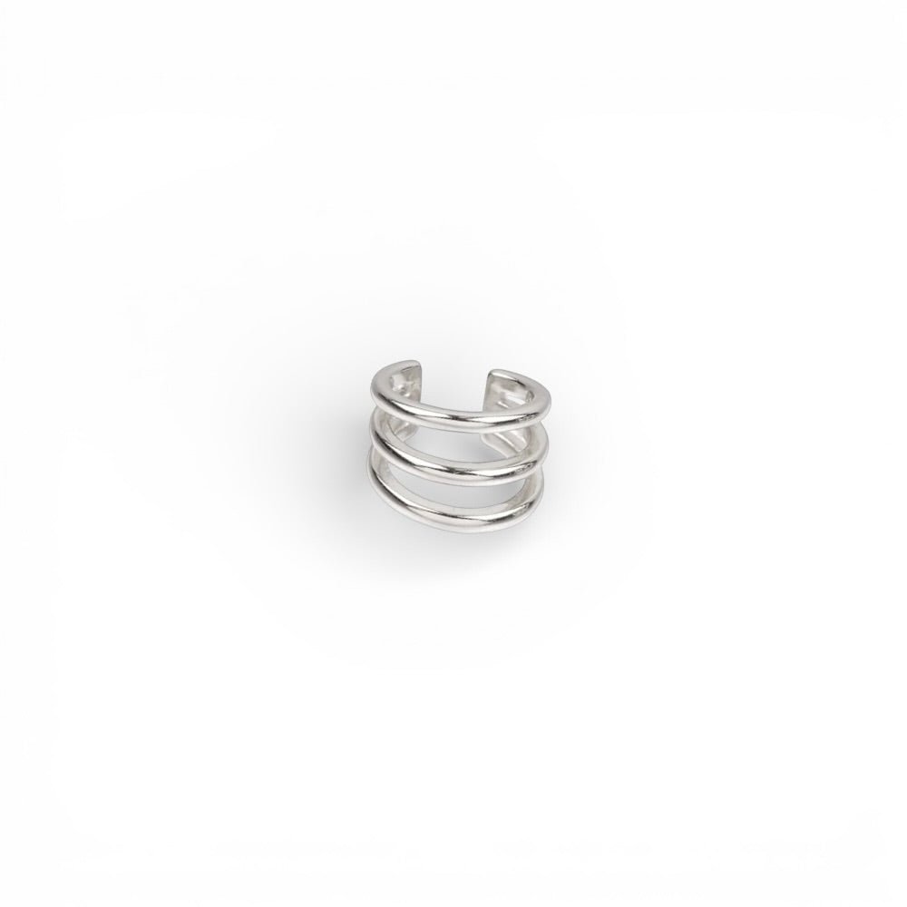 Ear Cuff Triple Plata - Piedra de Toque