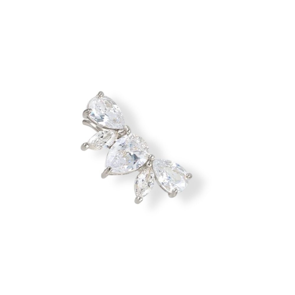 Pendiente Pétalo Trepador Plata - Piedra de Toque