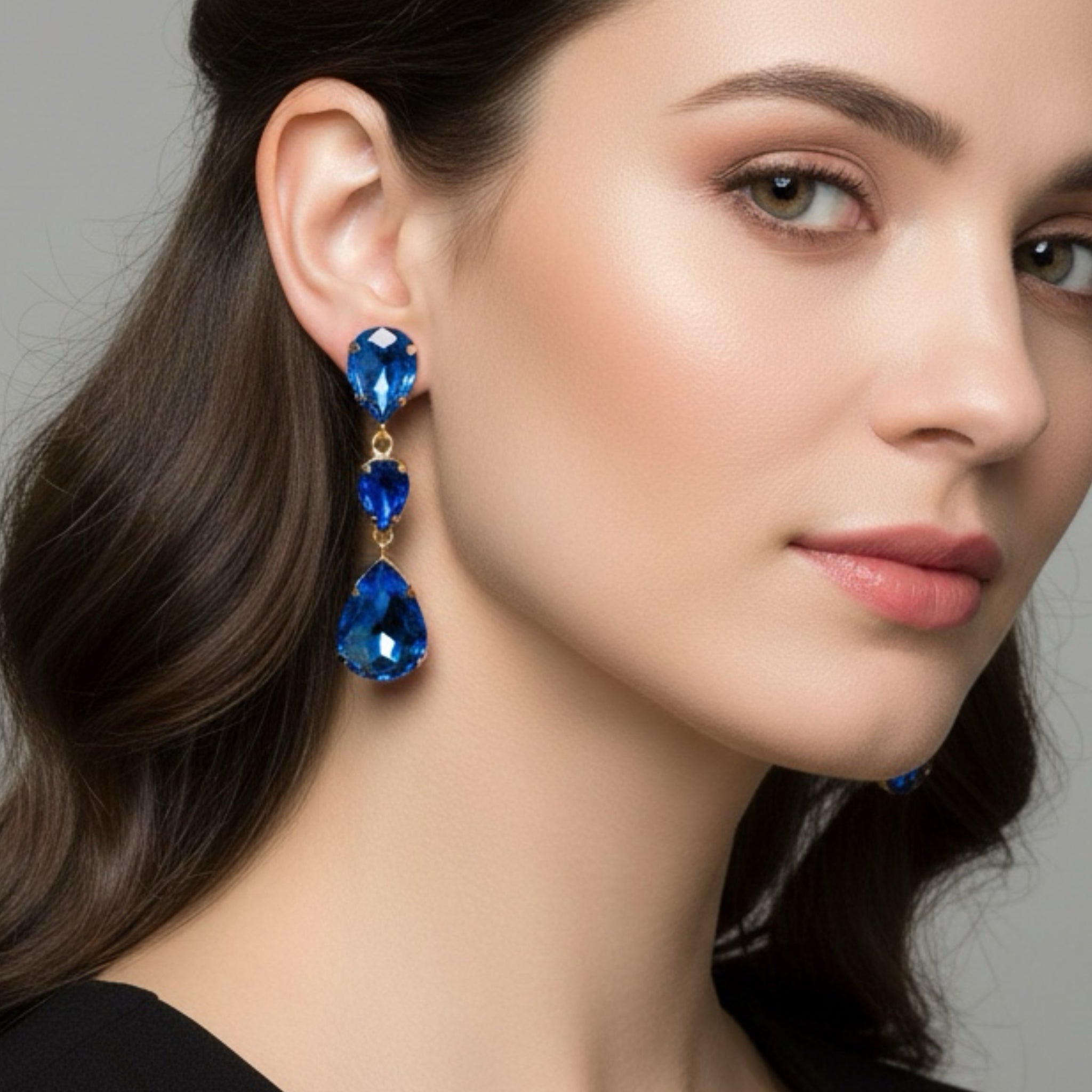 Pendiente Tres Gotas Zafiro - Piedra de Toque