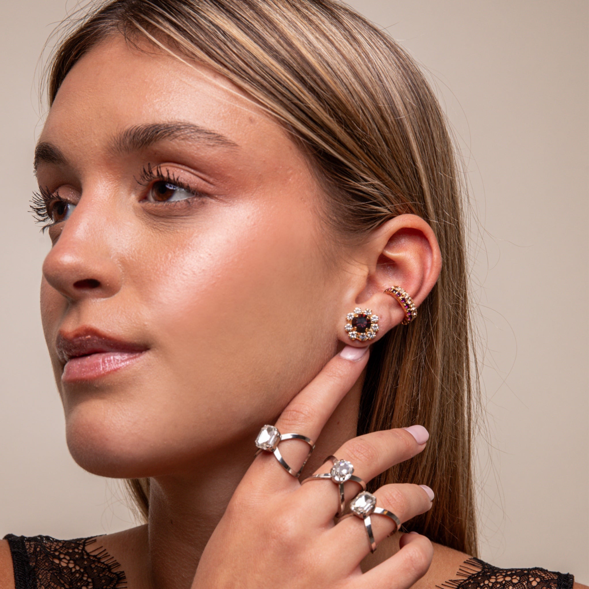 Pendientes Botón Esmeralda - Piedra de Toque