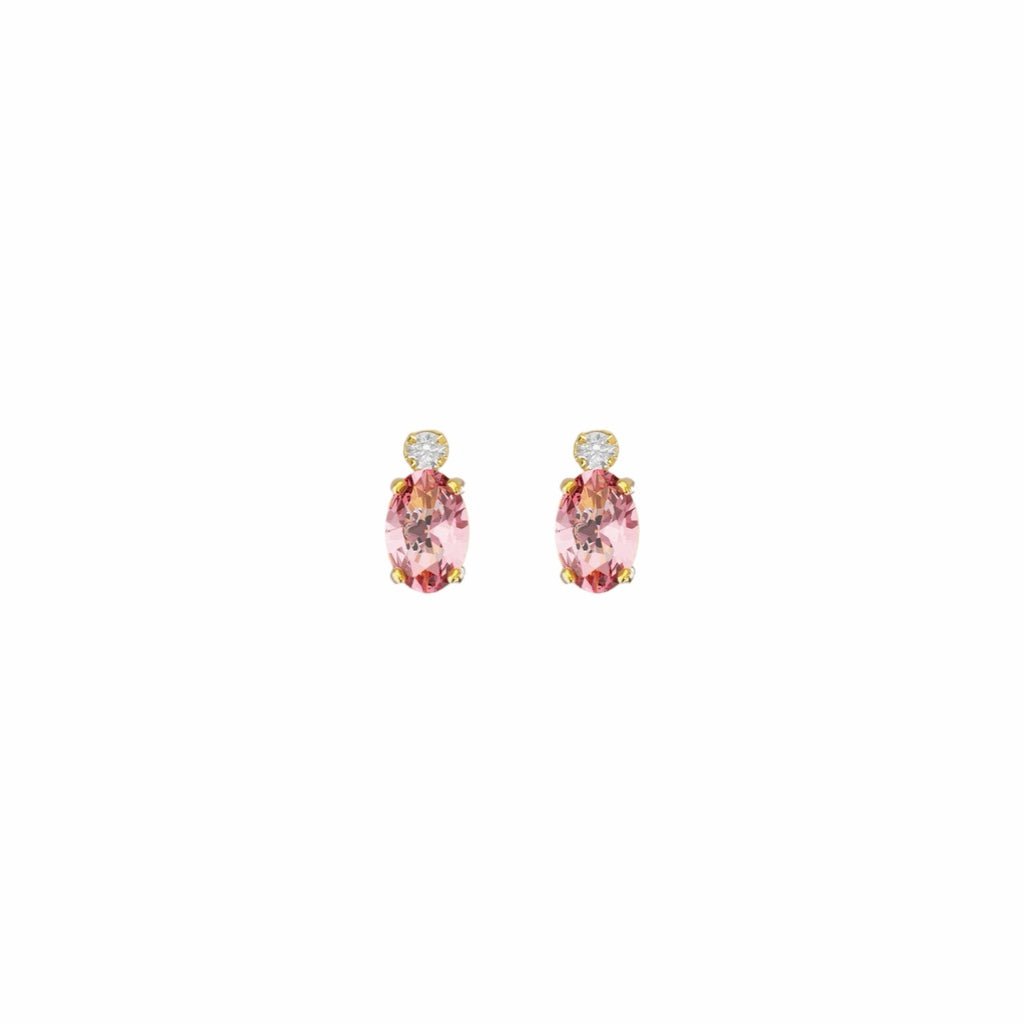 Pendientes Botón Rosa - Piedra de Toque