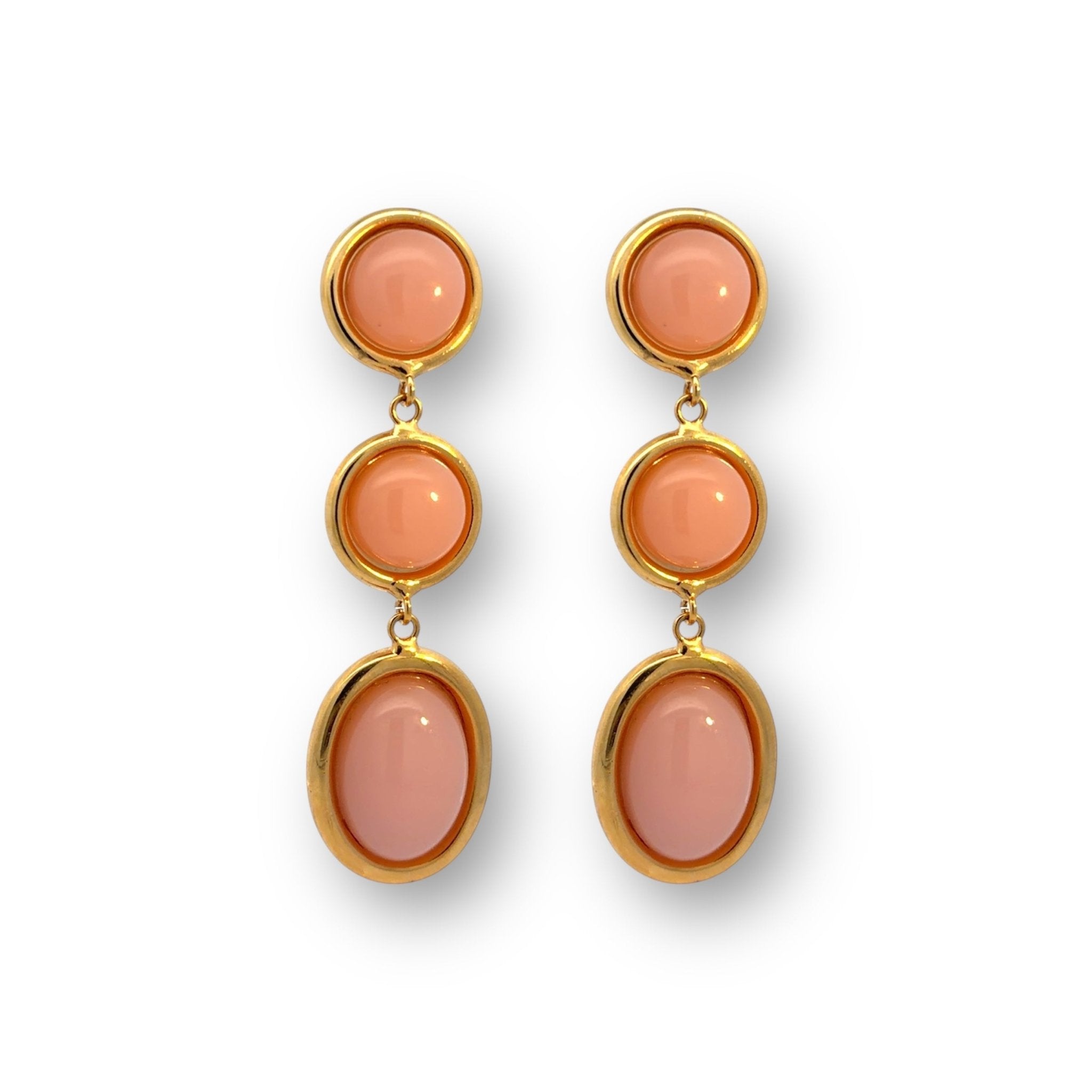Pendientes Cabujón Rosa Palo - Piedra de Toque