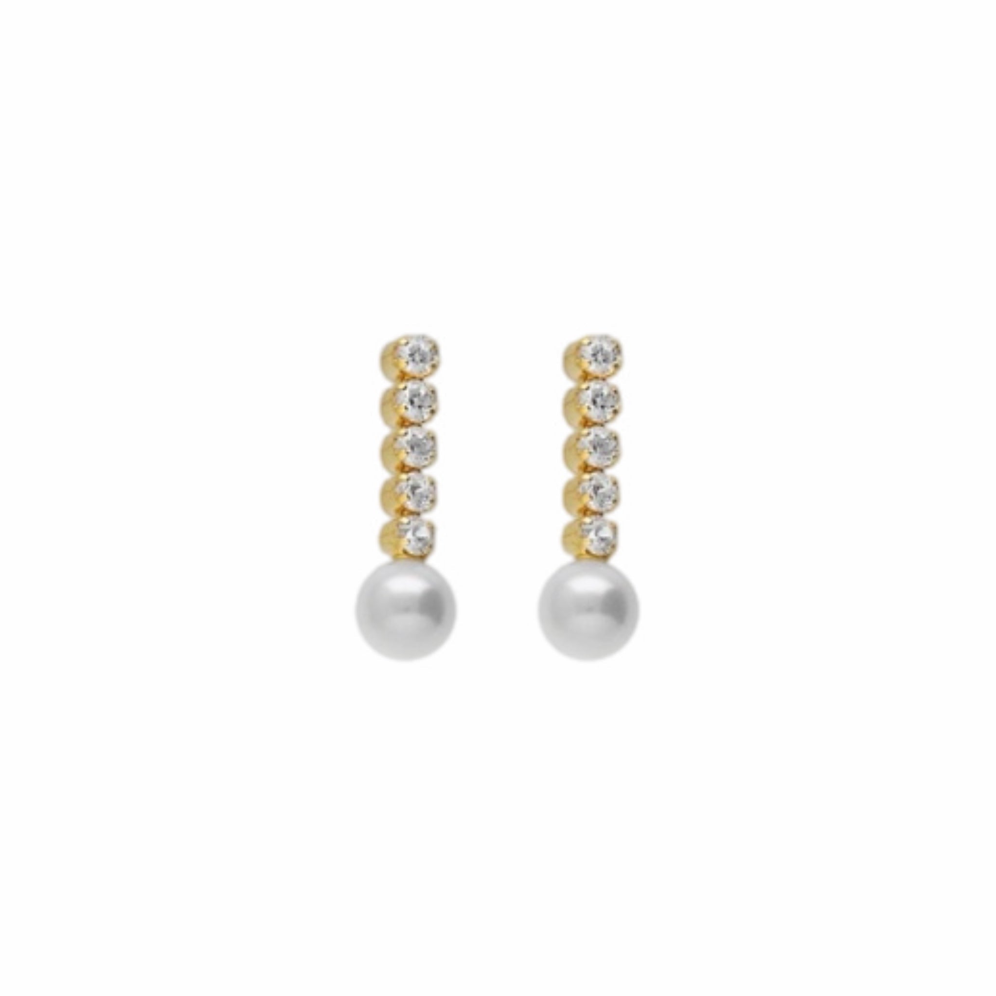 Pendientes Cascada Cristales y Perla - Piedra de Toque