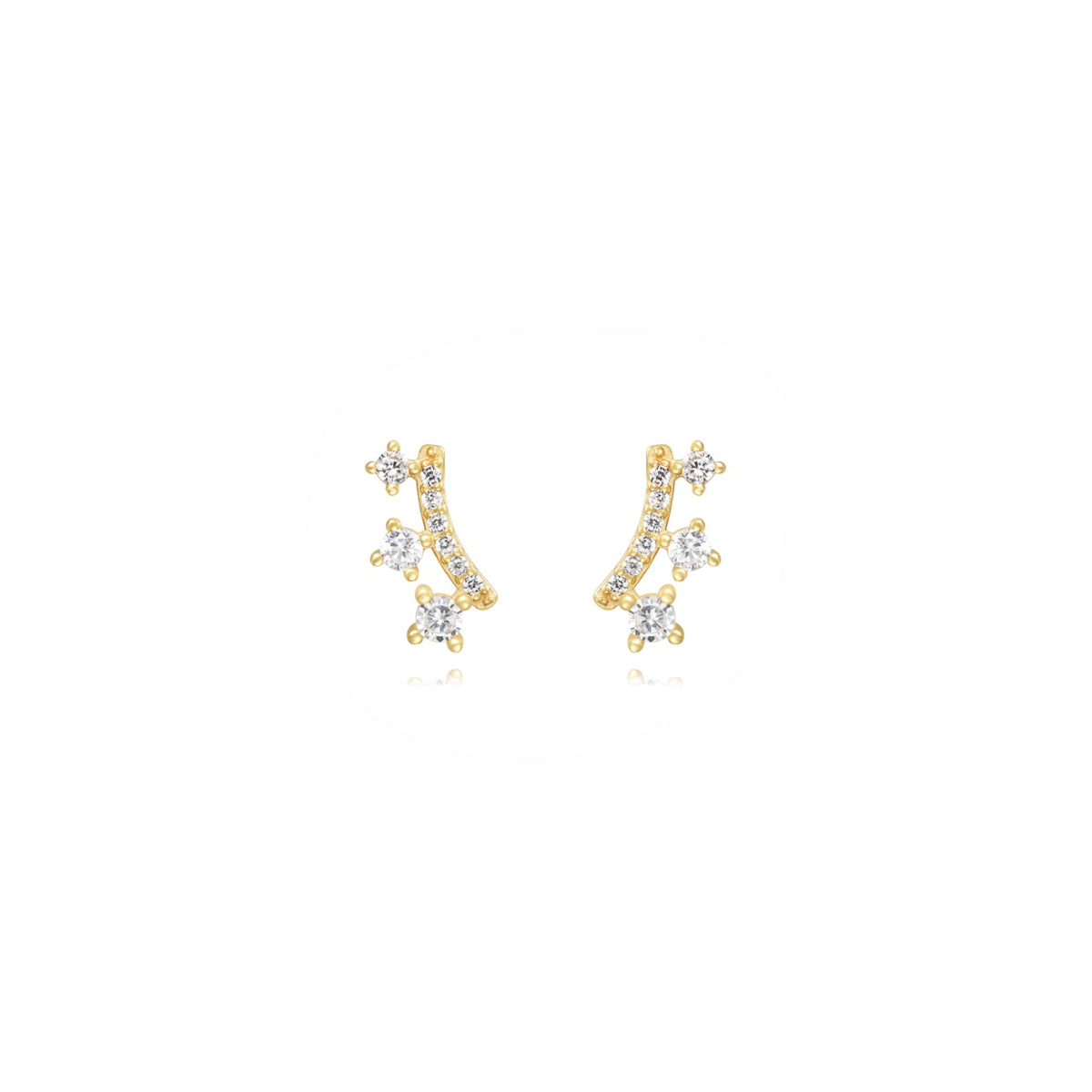 Pendientes Constelación Curva Oro - Piedra de Toque