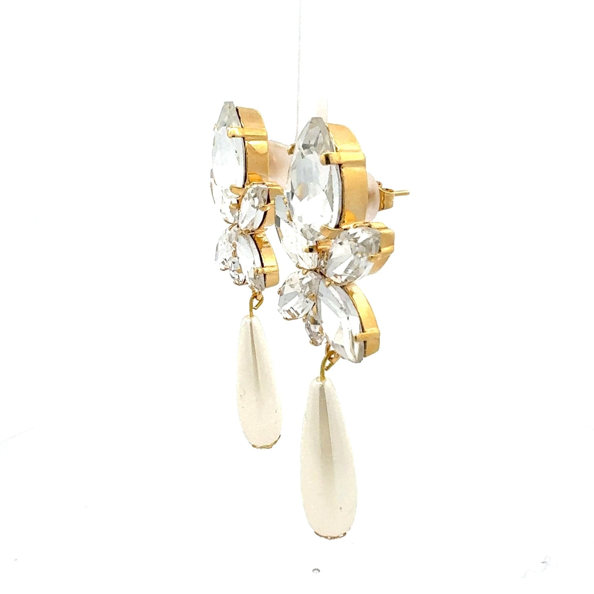 Pendientes Cristales y Perla - Piedra de Toque