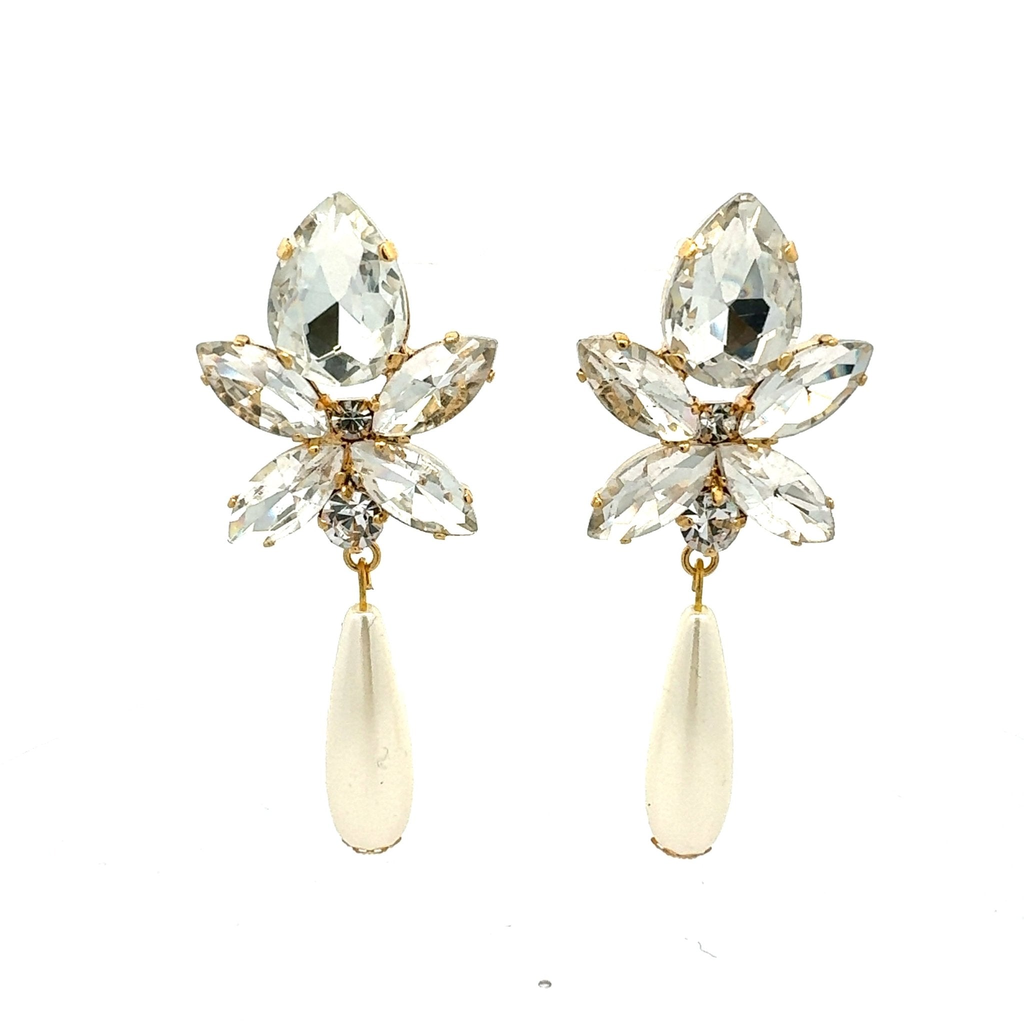 Pendientes Cristales y Perla - Piedra de Toque