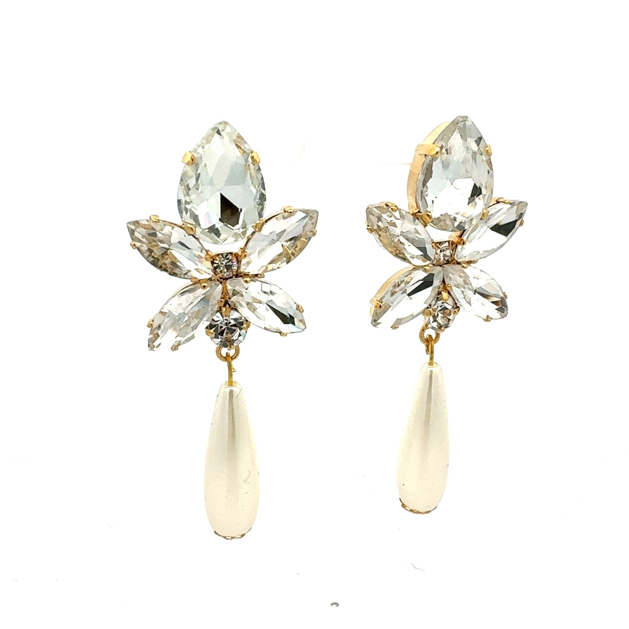 Pendientes Cristales y Perla - Piedra de Toque