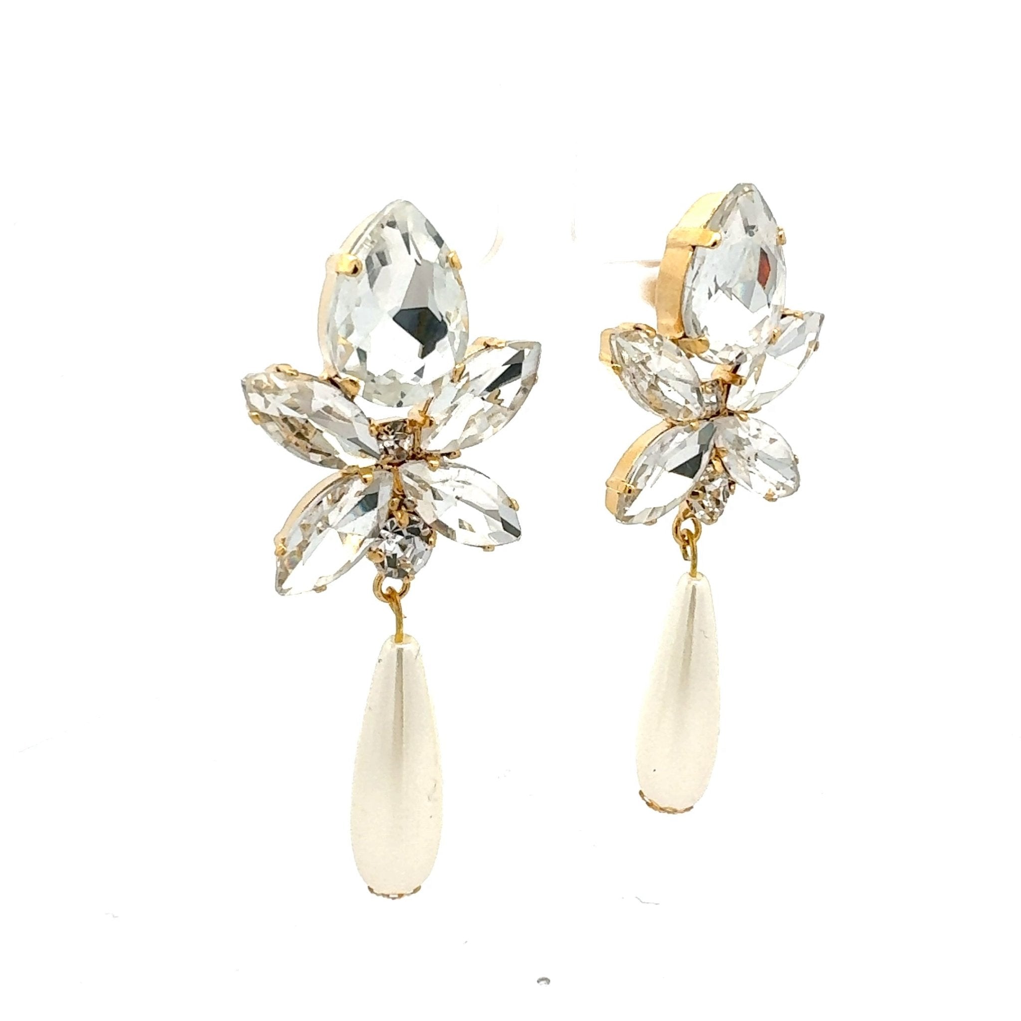 Pendientes Cristales y Perla - Piedra de Toque