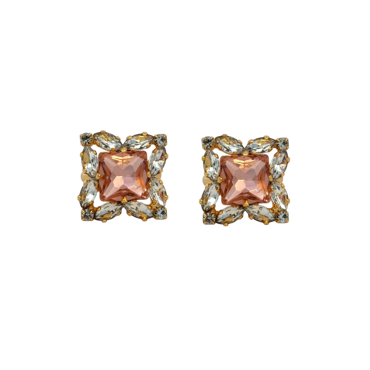 Pendientes Cuadrado Peach - Piedra de Toque