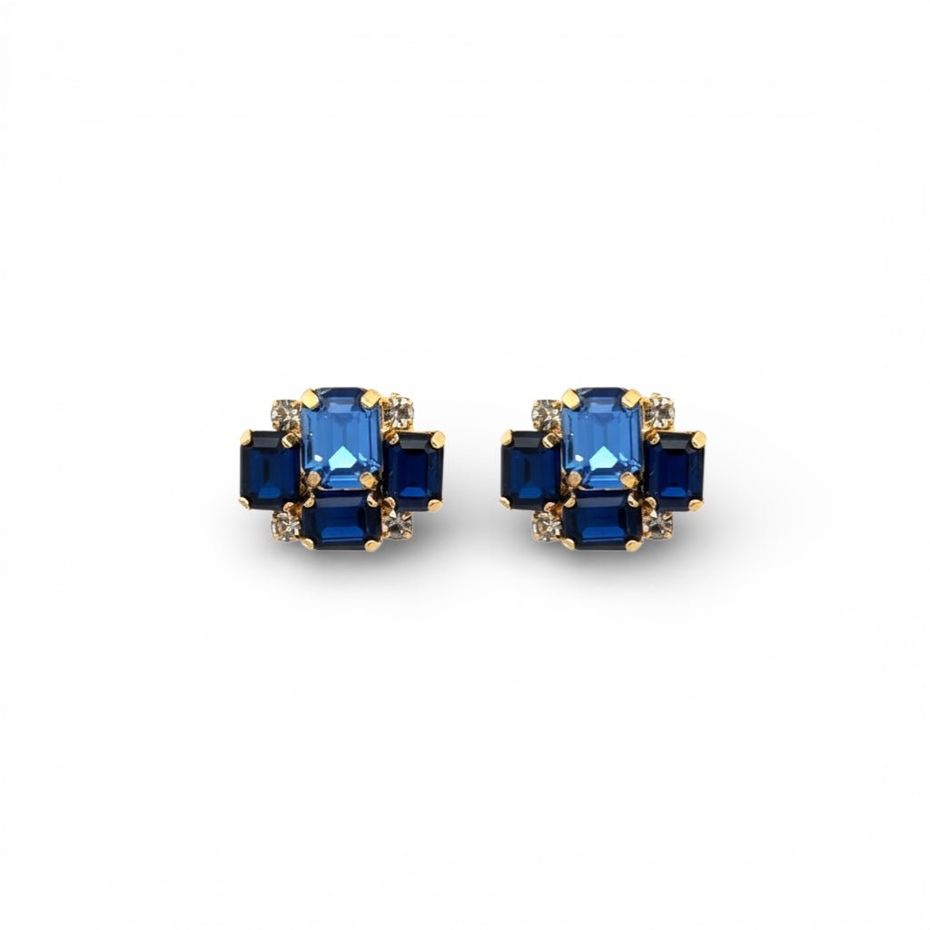 Pendientes Cuadrados Azul Oscuro y Claro - Piedra de Toque